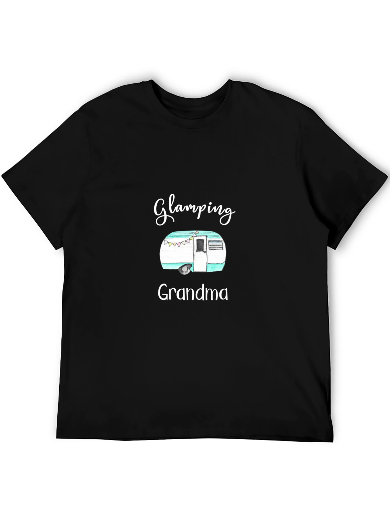 Black Glamping Grandma T-Shirt - Novelty Camping Apparel view 5