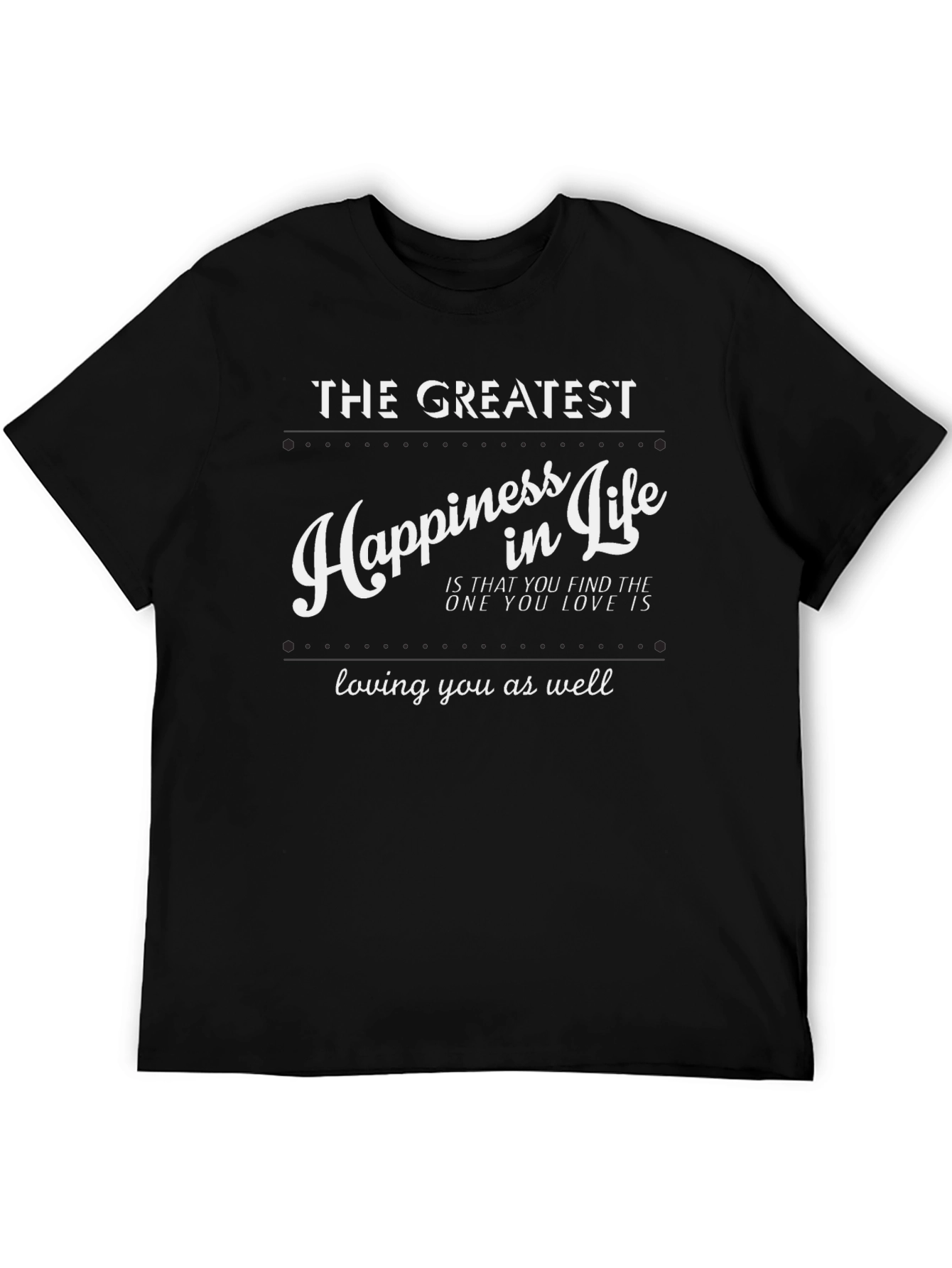 Black The Greatest Happiness T-Shirt - Black view 5