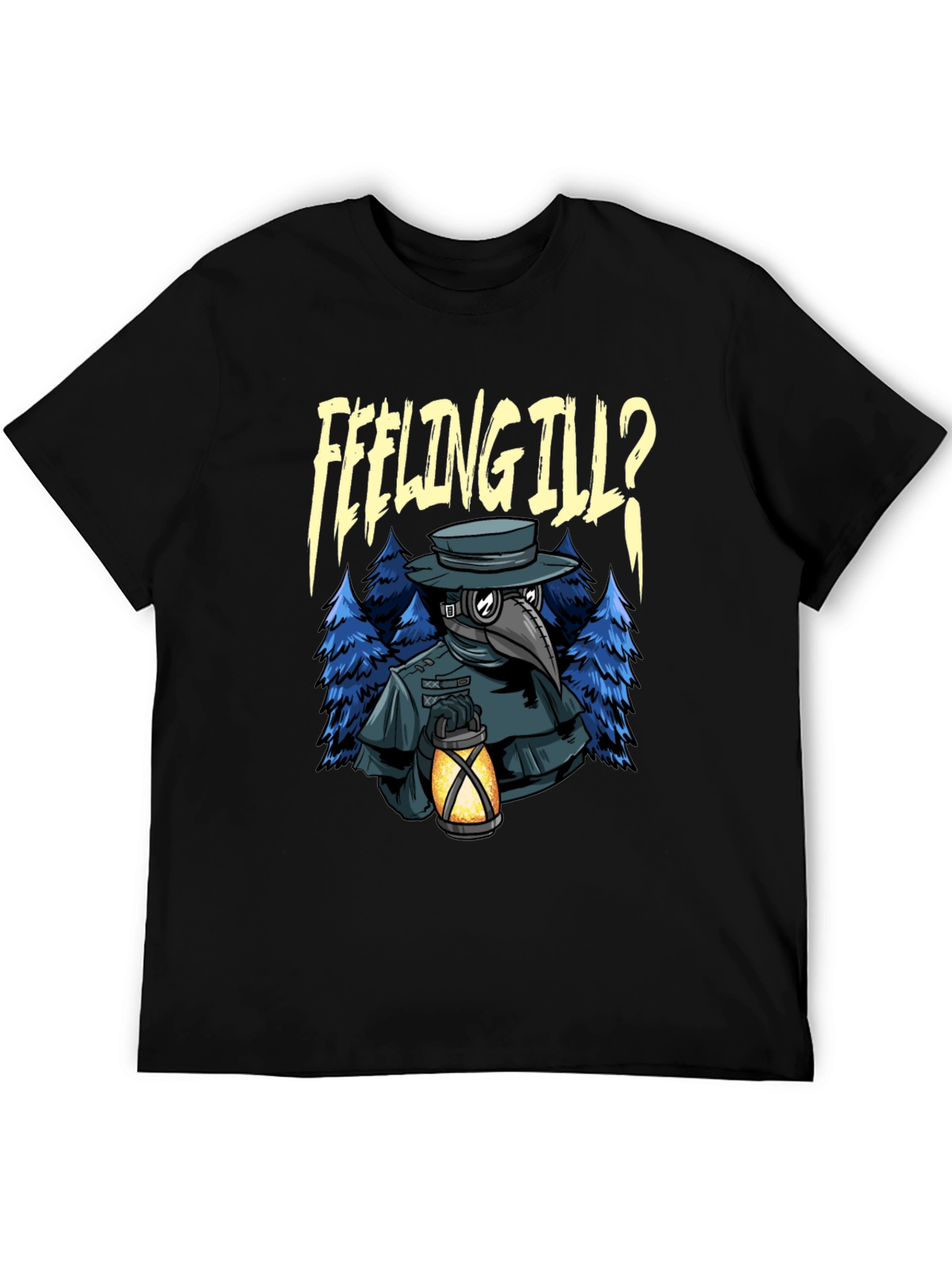 Black Feeling Ill? Plague Doctor Graphic Tee view 5