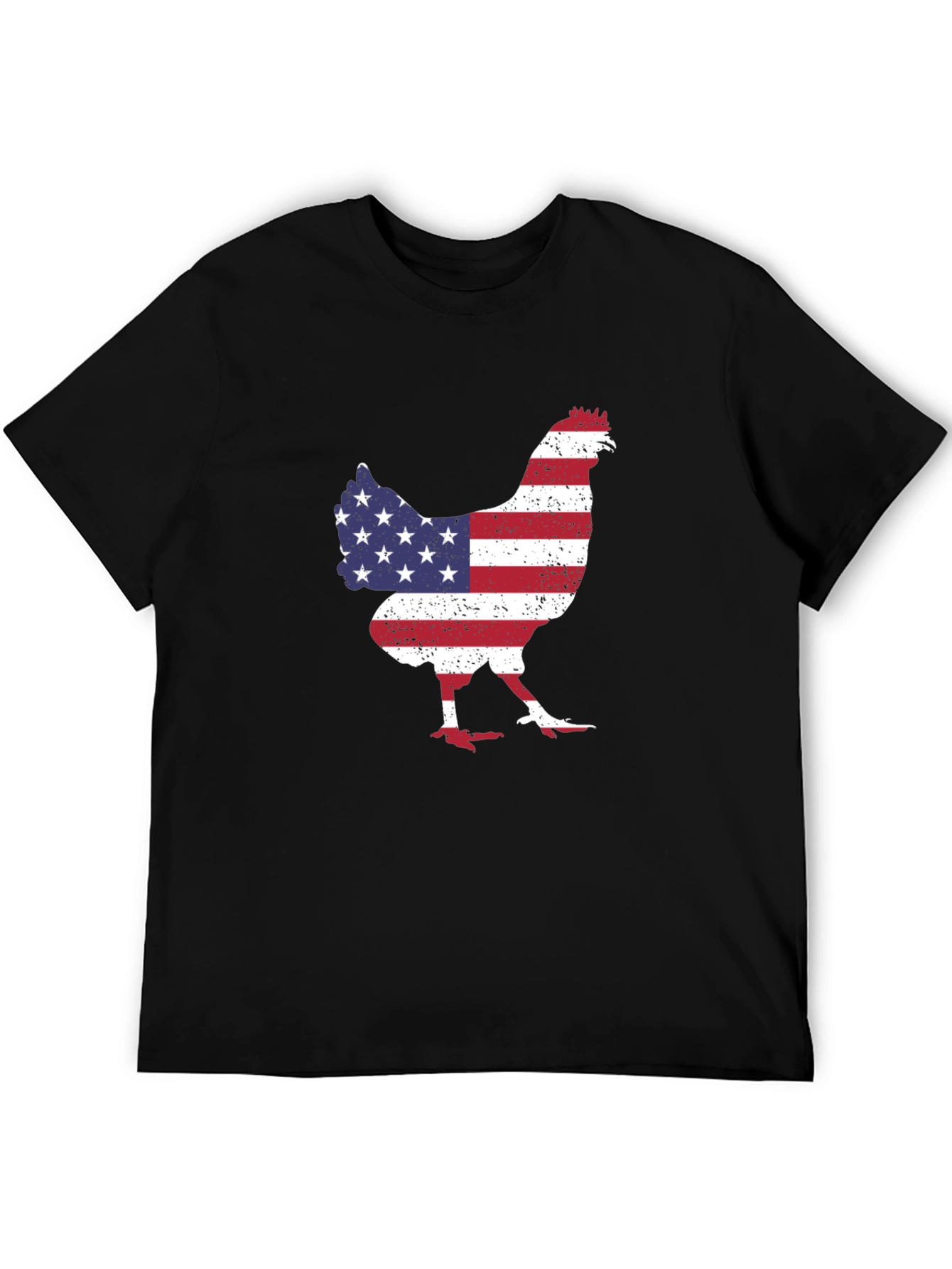 Black American Flag Chicken Graphic Tee view 5