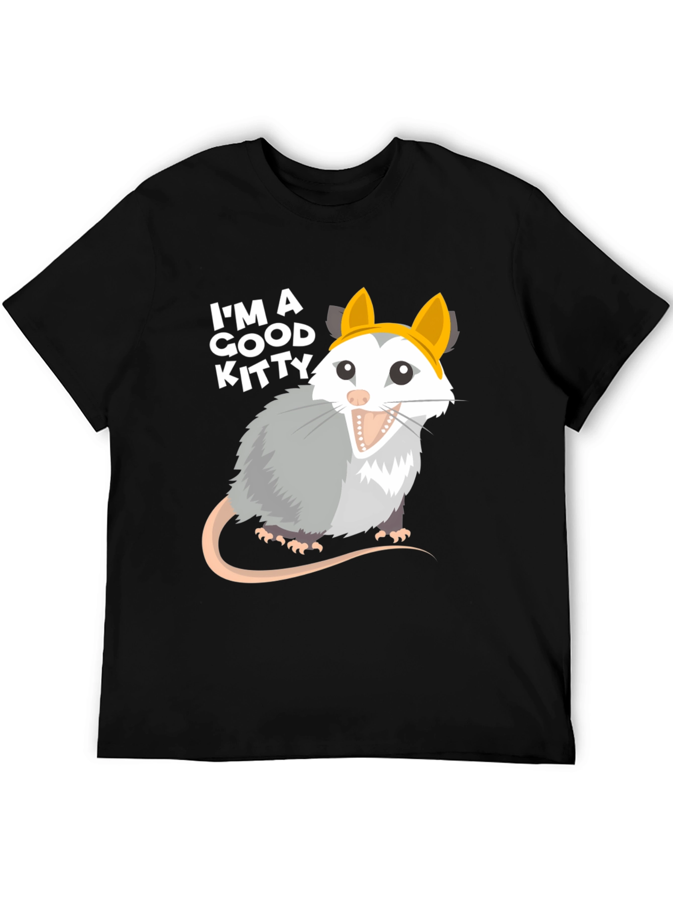 Black I'm A Good Kitty Opossum T-Shirt - Funny Animal Tee view 5