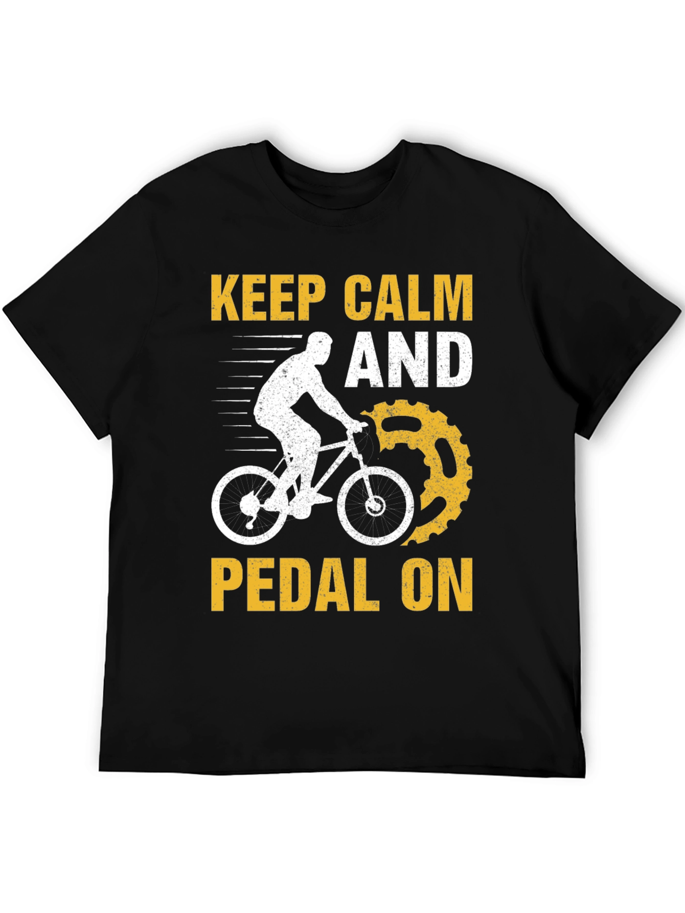 Black Keep Calm and Pedal On T-Shirt view 5