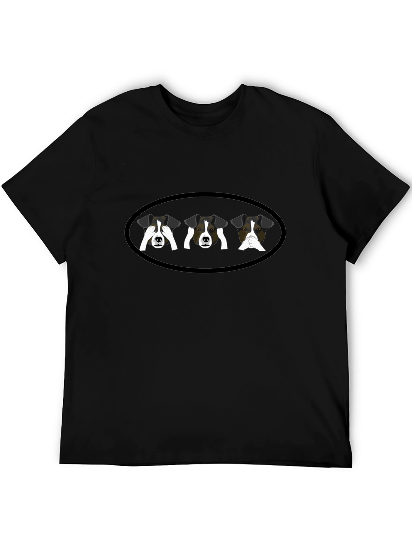 Black Hear, See, Speak No Evil Dog T-Shirt view 5