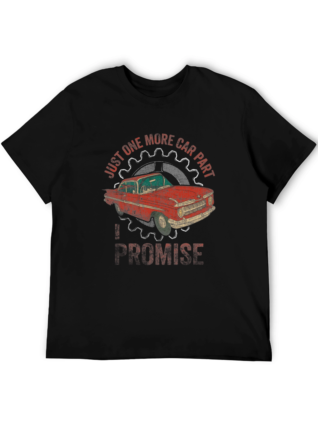 Black Just One More Car Part Promise T-Shirt view 5