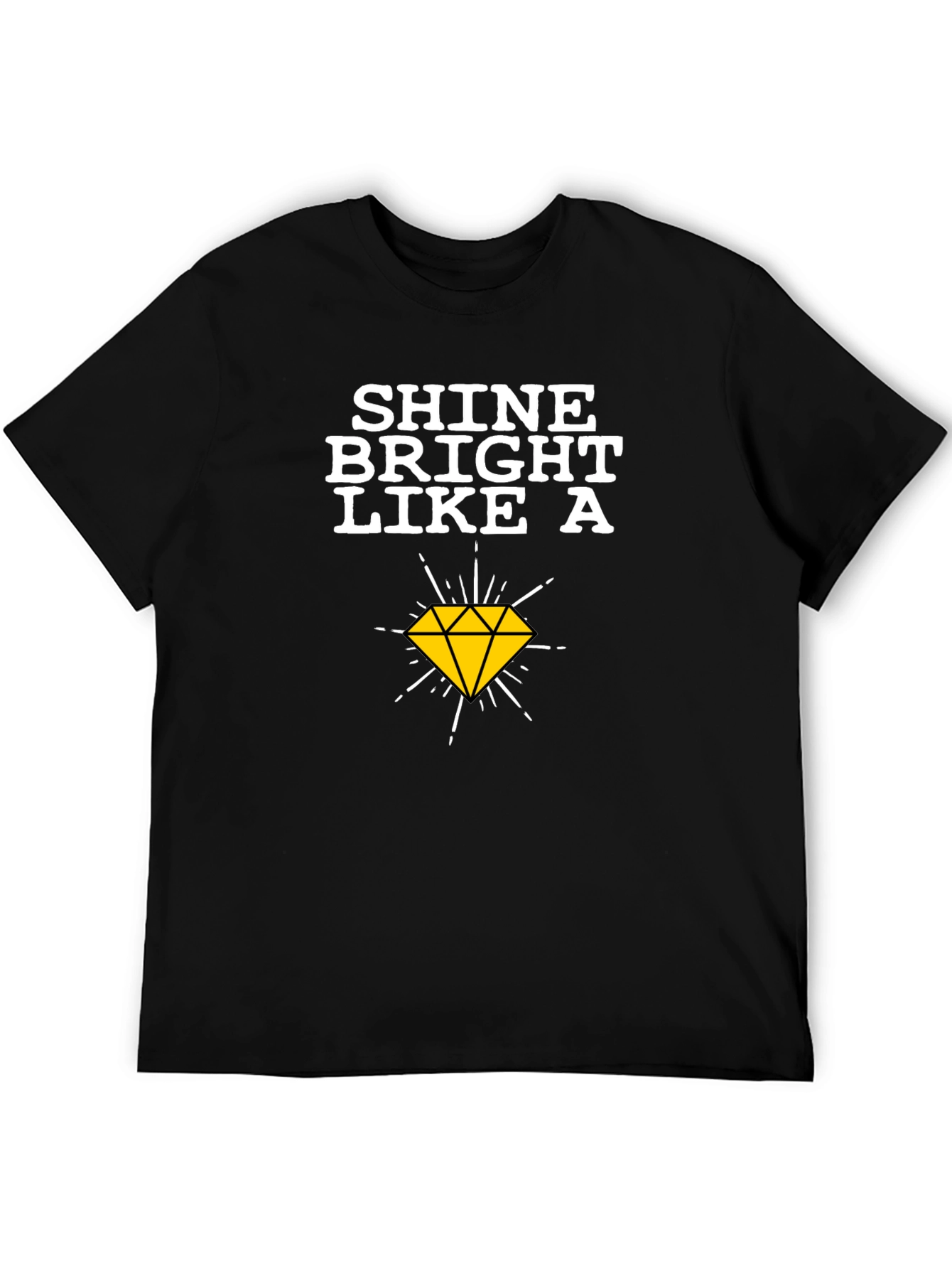 Black Shine Bright Diamond Graphic Tee - Black Cotton Blend view 5