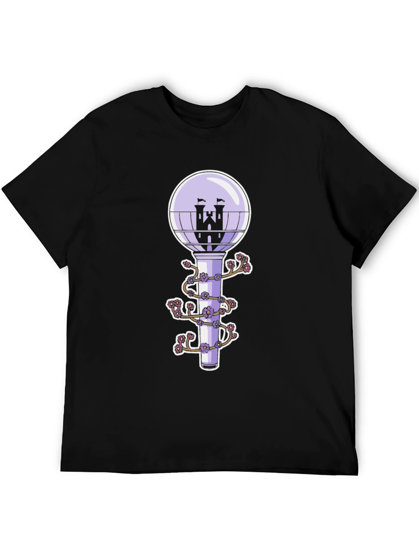 Black Fantasy Castle Lightstick Graphic Tee view 5