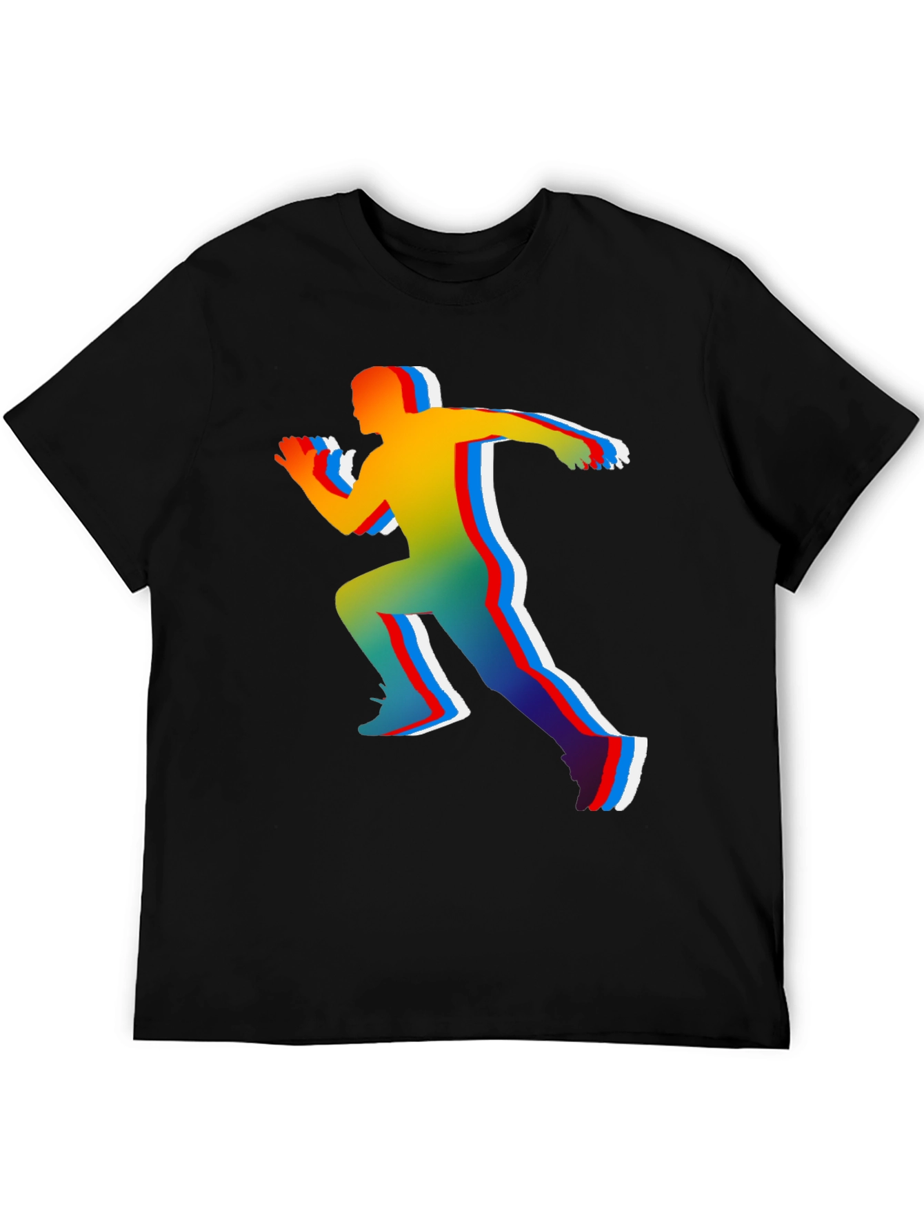 Black Runner Graphic Tee - Black Cotton Blend view 5