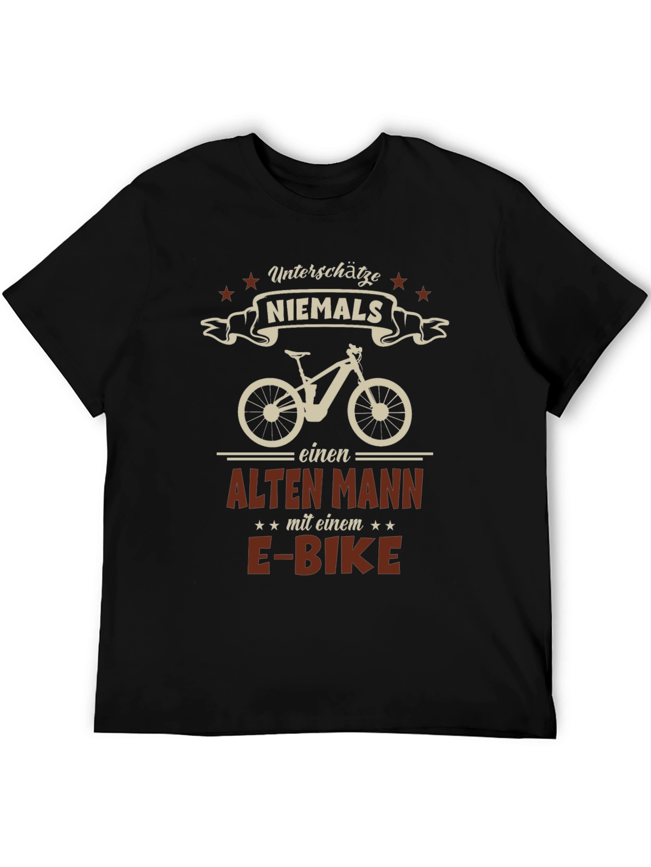 Black E-Bike Old Man Graphic Tee - Black view 5