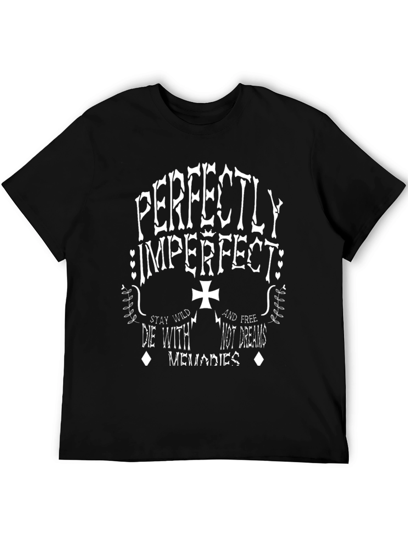 Black Perfectly Imperfect Graphic Tee - Black view 5