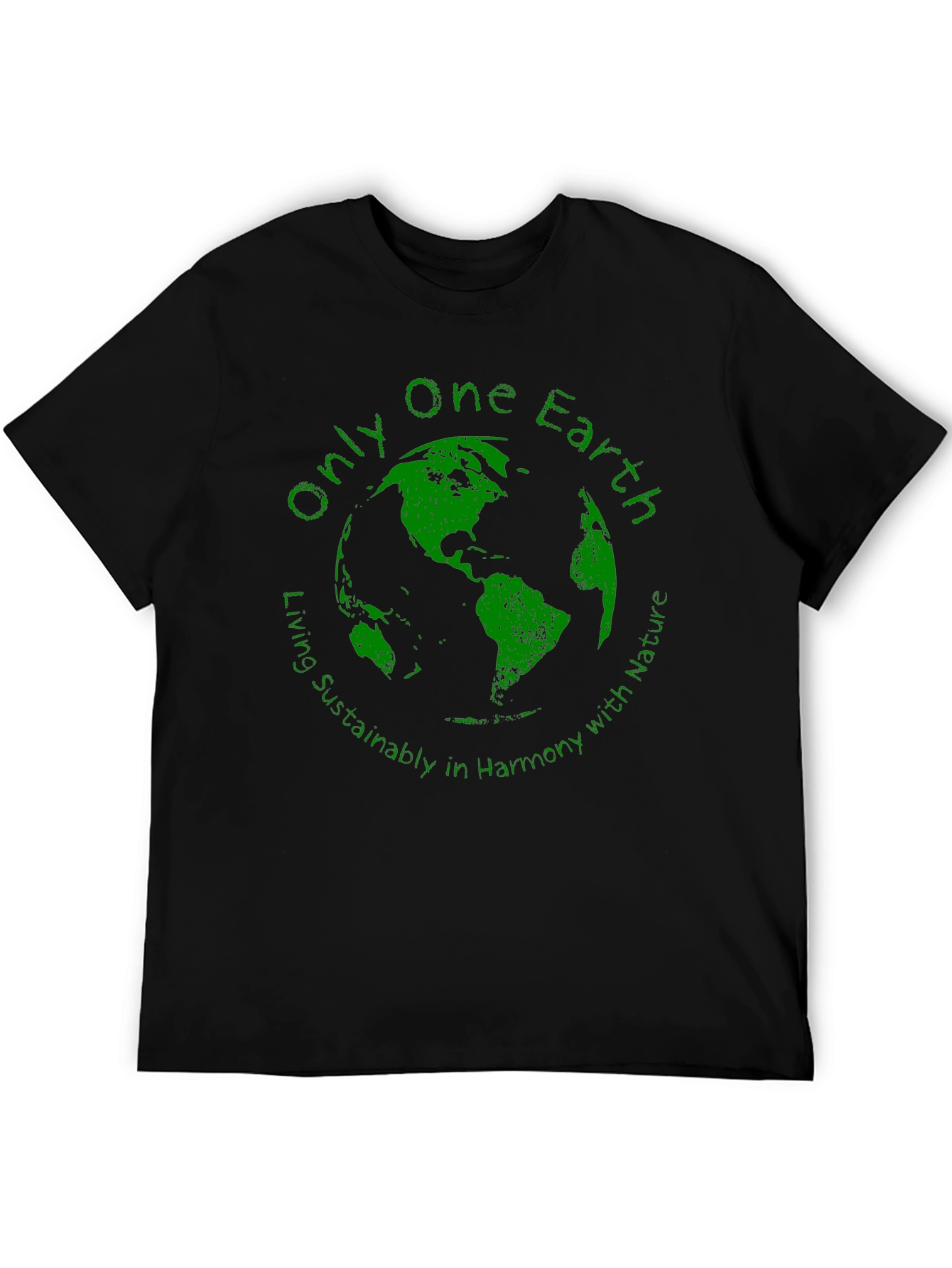 Black Eco-Friendly 'Only One Earth' Graphic T-Shirt view 5