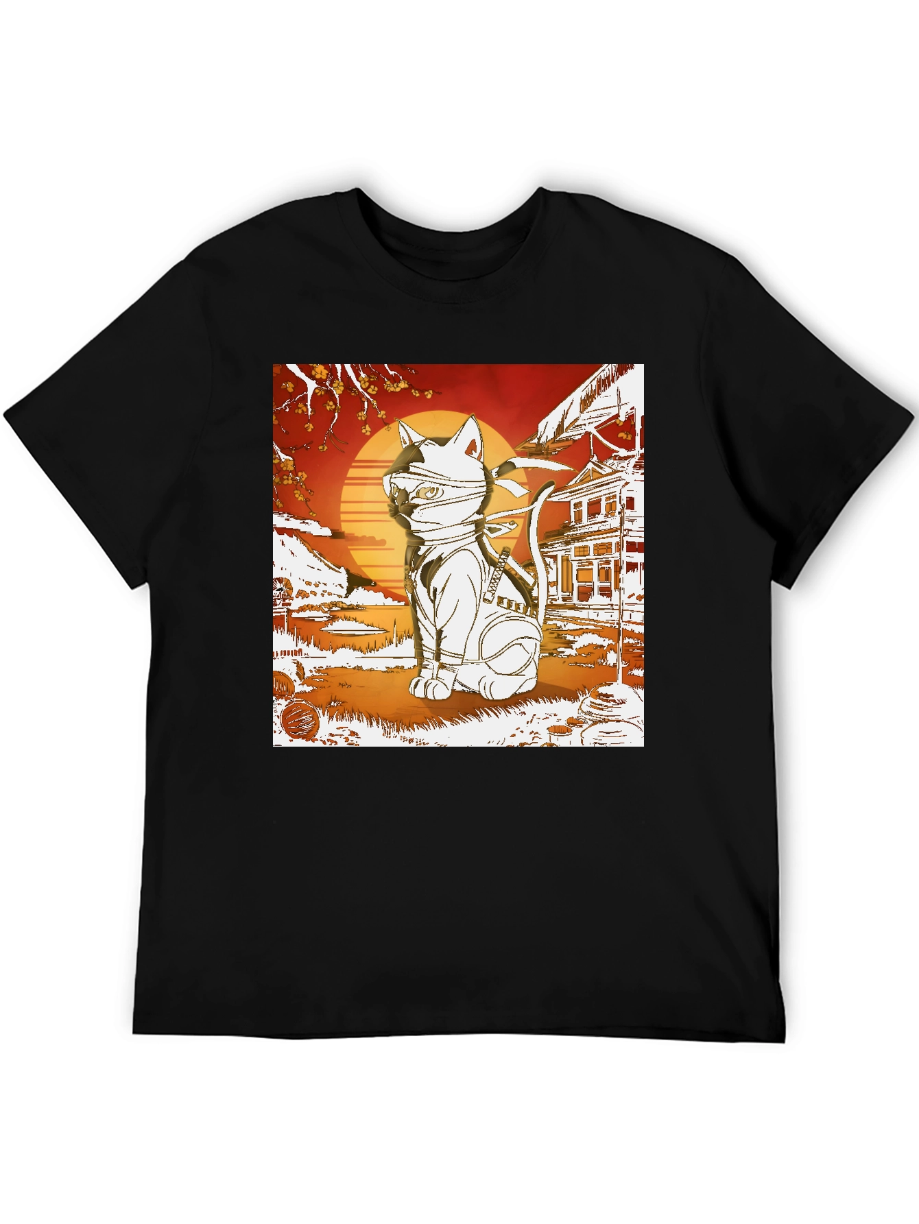 Black Ninja Cat T-Shirt - Cool Graphic Tee view 5