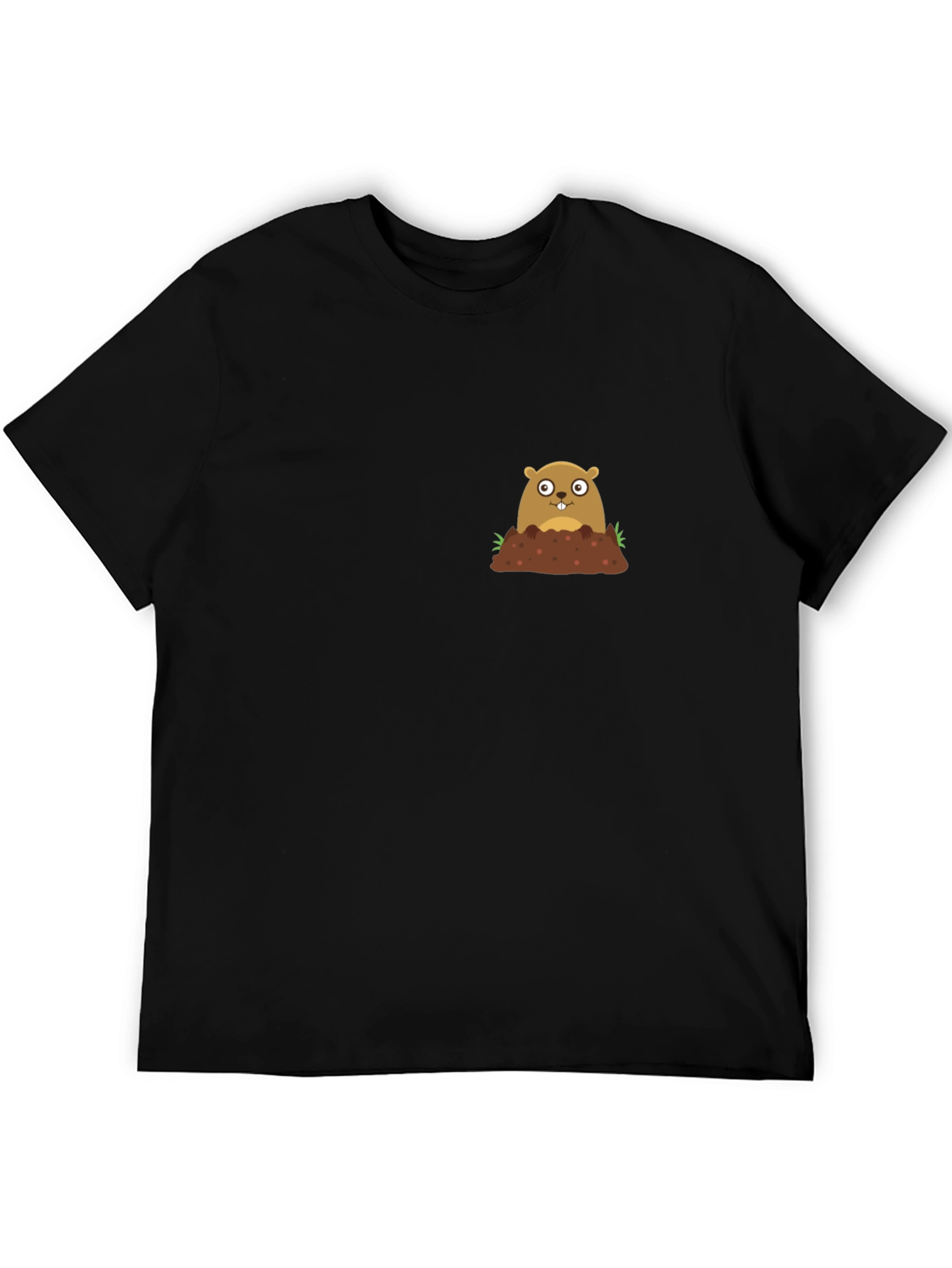 Black Groundhog Day T-Shirt - Cute Mole Graphic Tee view 5