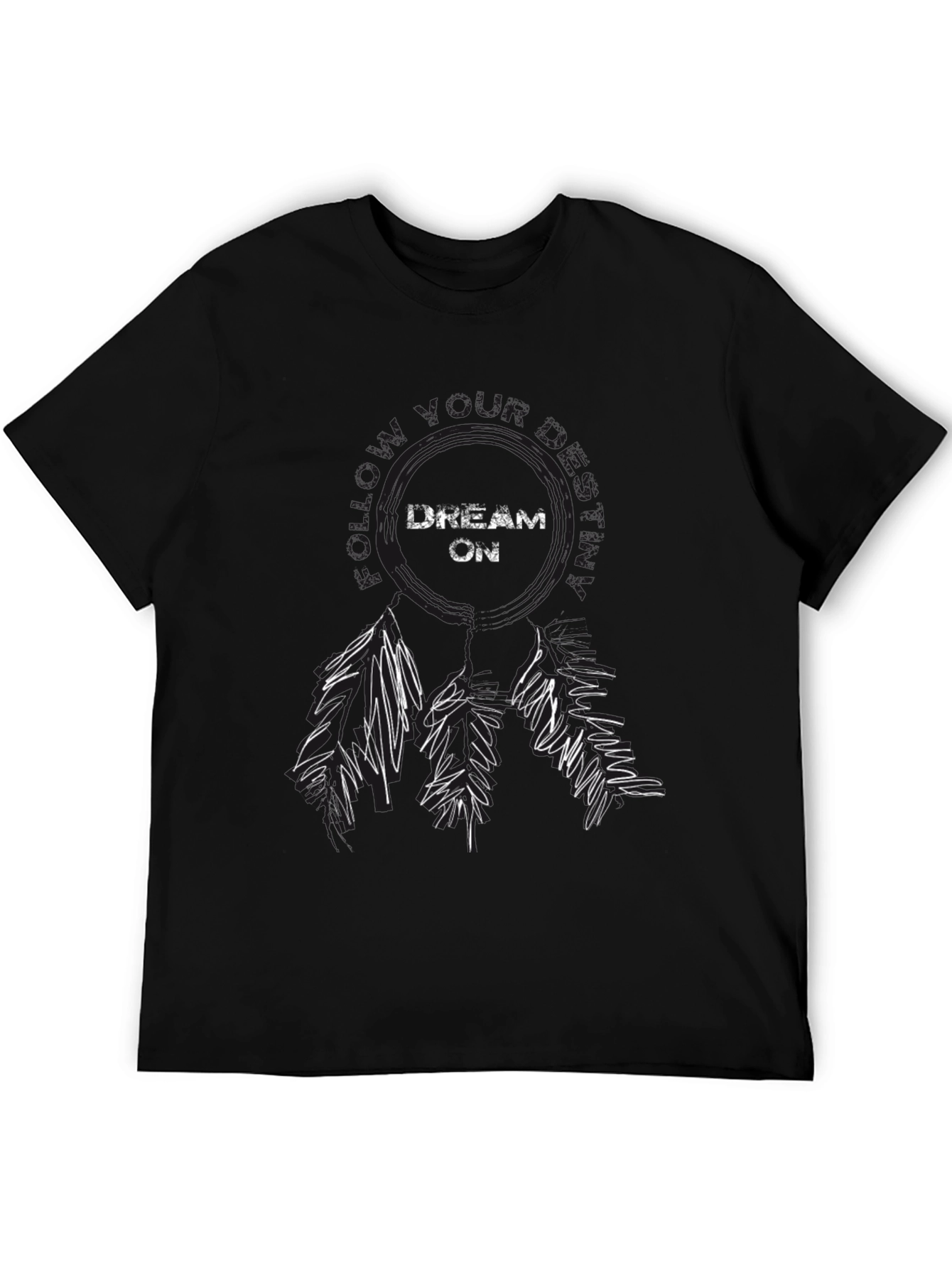 Black Dream On Graphic Tee - Black Casual Shirt view 5