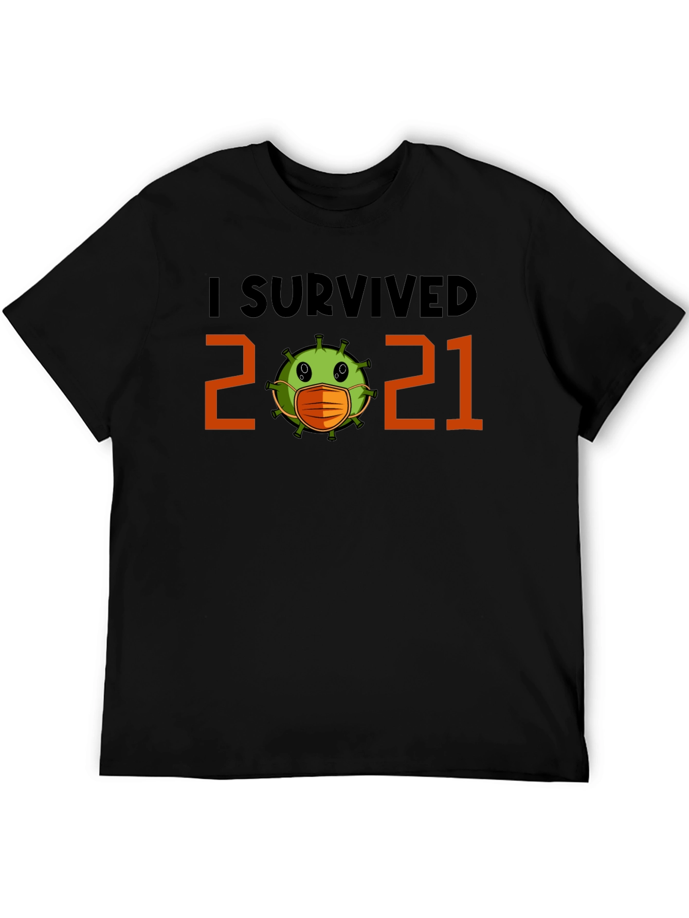 Black I Survived 2021 Graphic Tee - Pandemic Novelty view 5