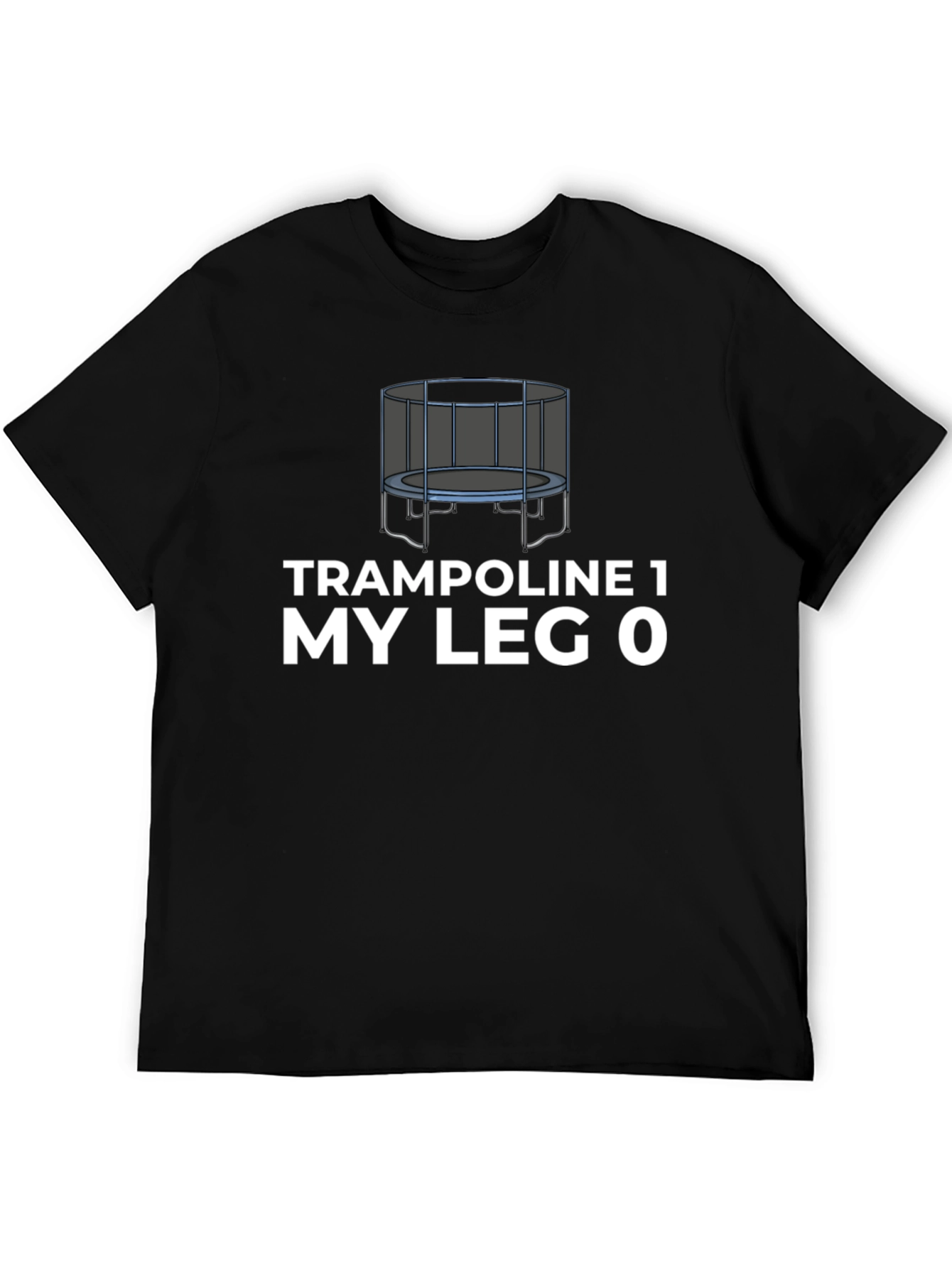 Black Trampoline Humor Graphic T-Shirt view 5