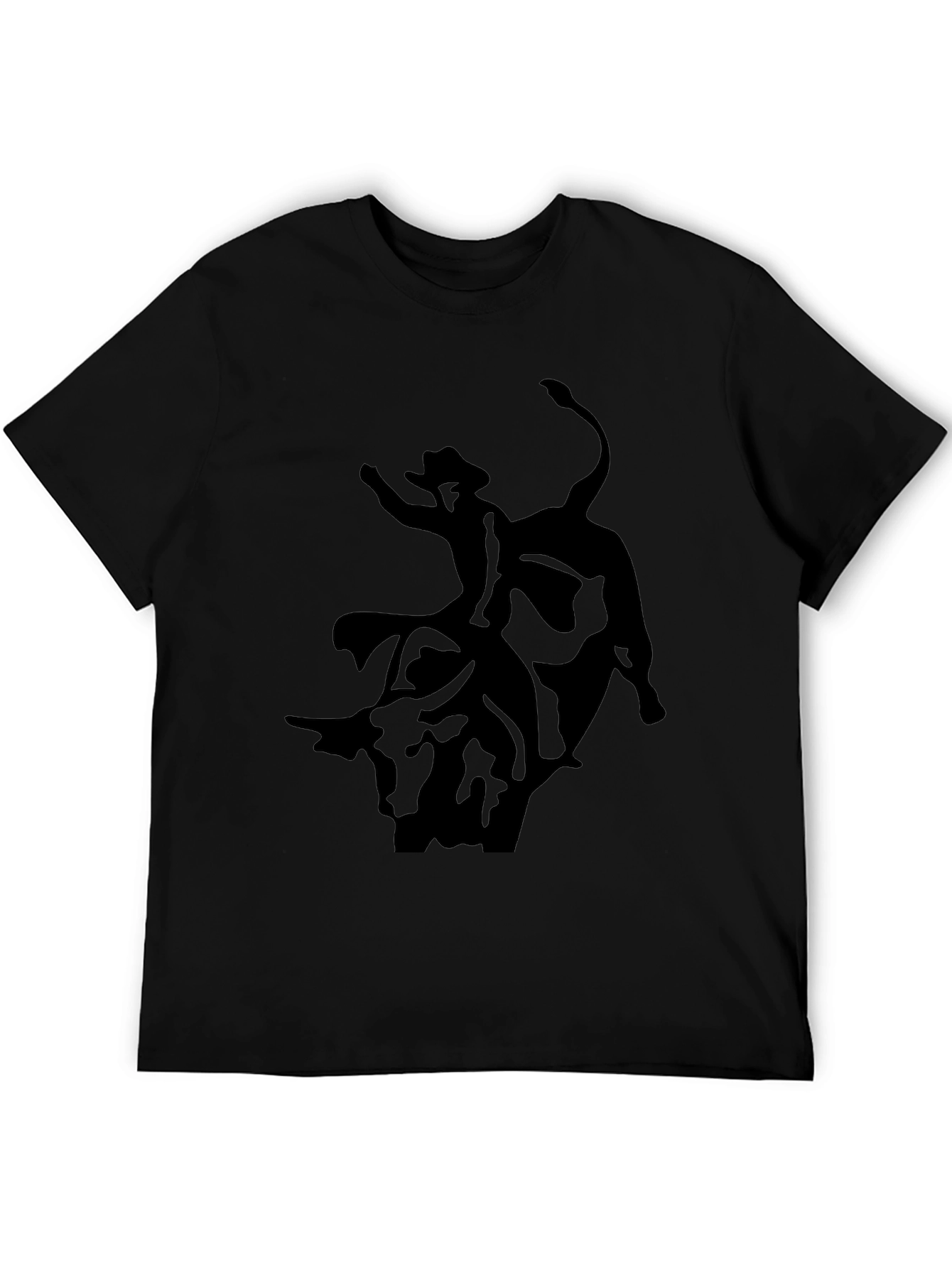 Black Rodeo Rider Graphic Tee - Black Cotton Blend Shirt view 5