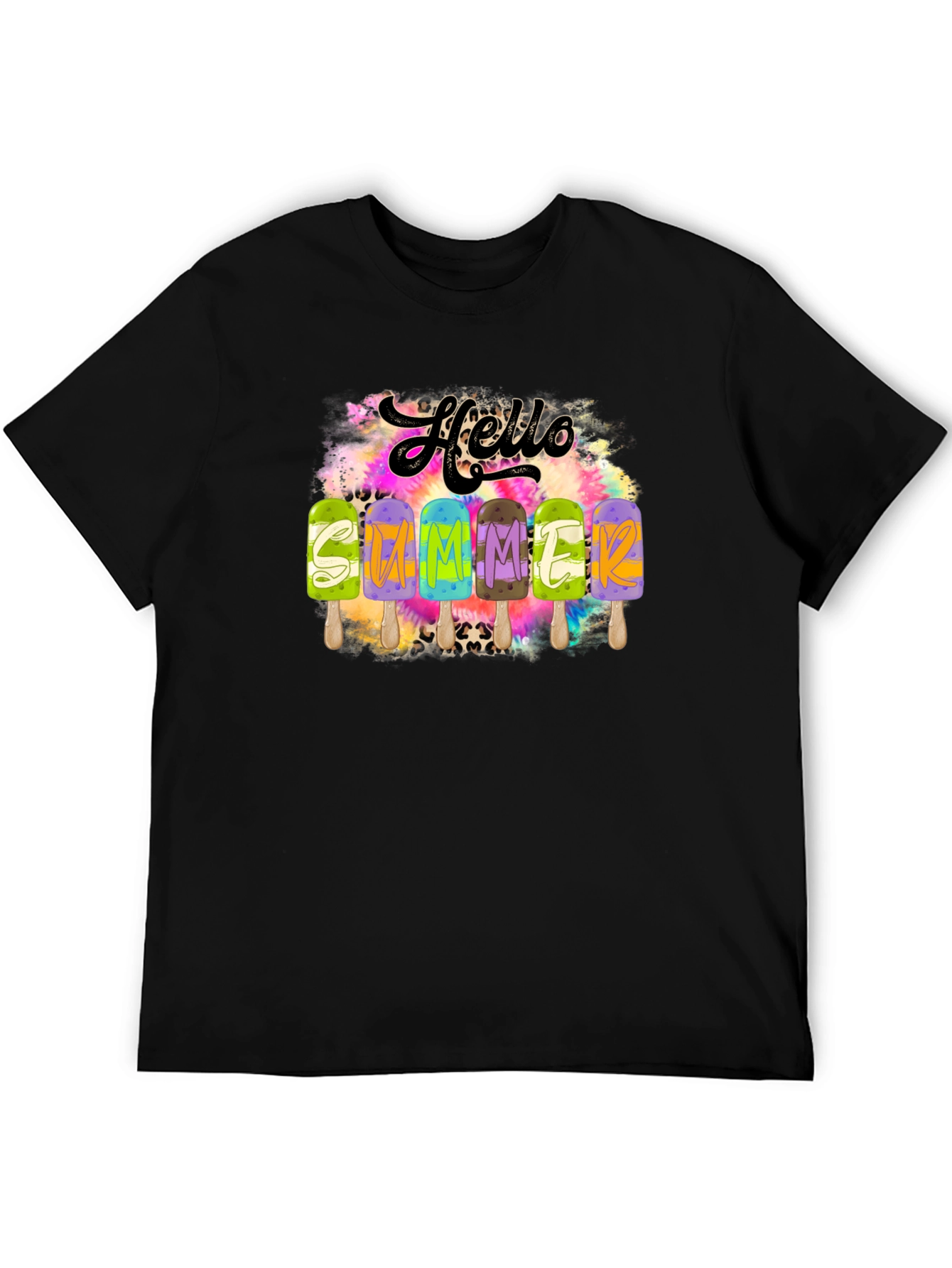 Black Hello Summer Popsicle Graphic Tee view 5