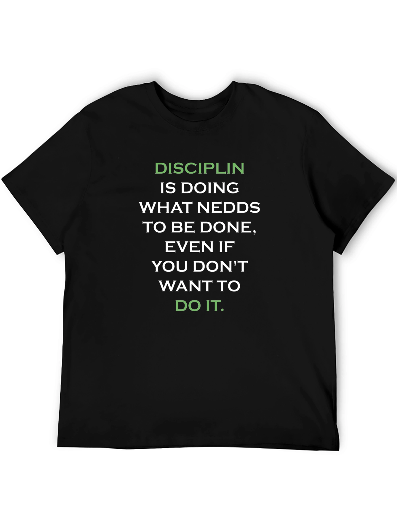 Black Motivational Discipline T-Shirt view 5