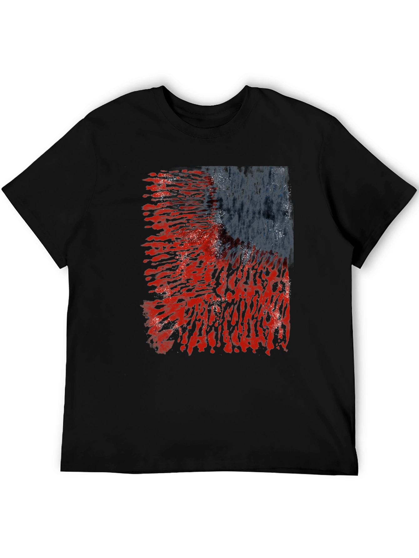 Black Abstract Graphic Black T-Shirt view 5