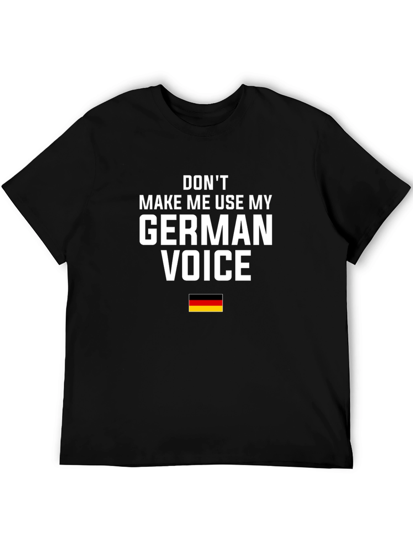 Black Funny German Voice T-Shirt - Black view 5