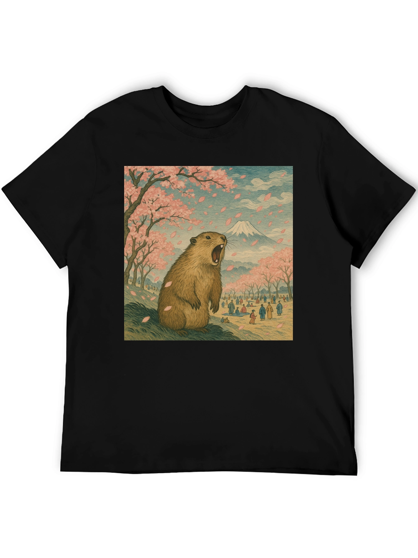 Black Beaver in Blossom T-Shirt view 5