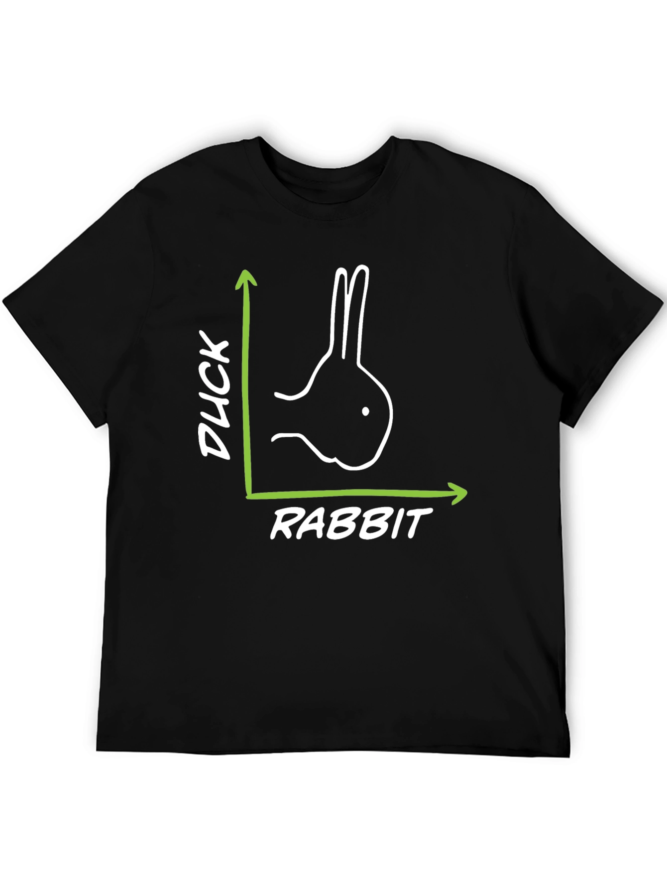 Black Duck or Rabbit? Optical Illusion Graphic Tee view 5