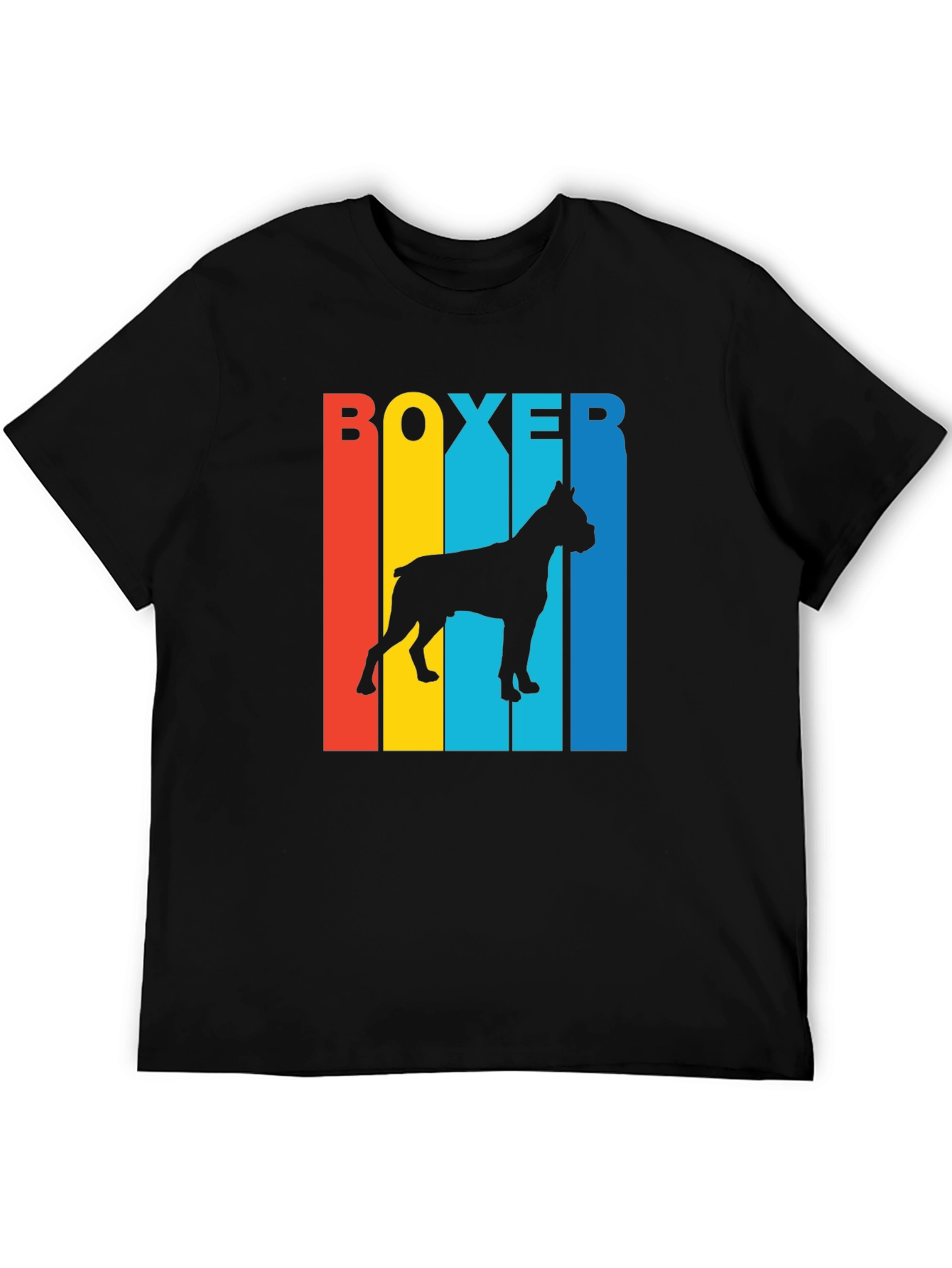 Black Boxer Dog Silhouette Graphic Tee view 5