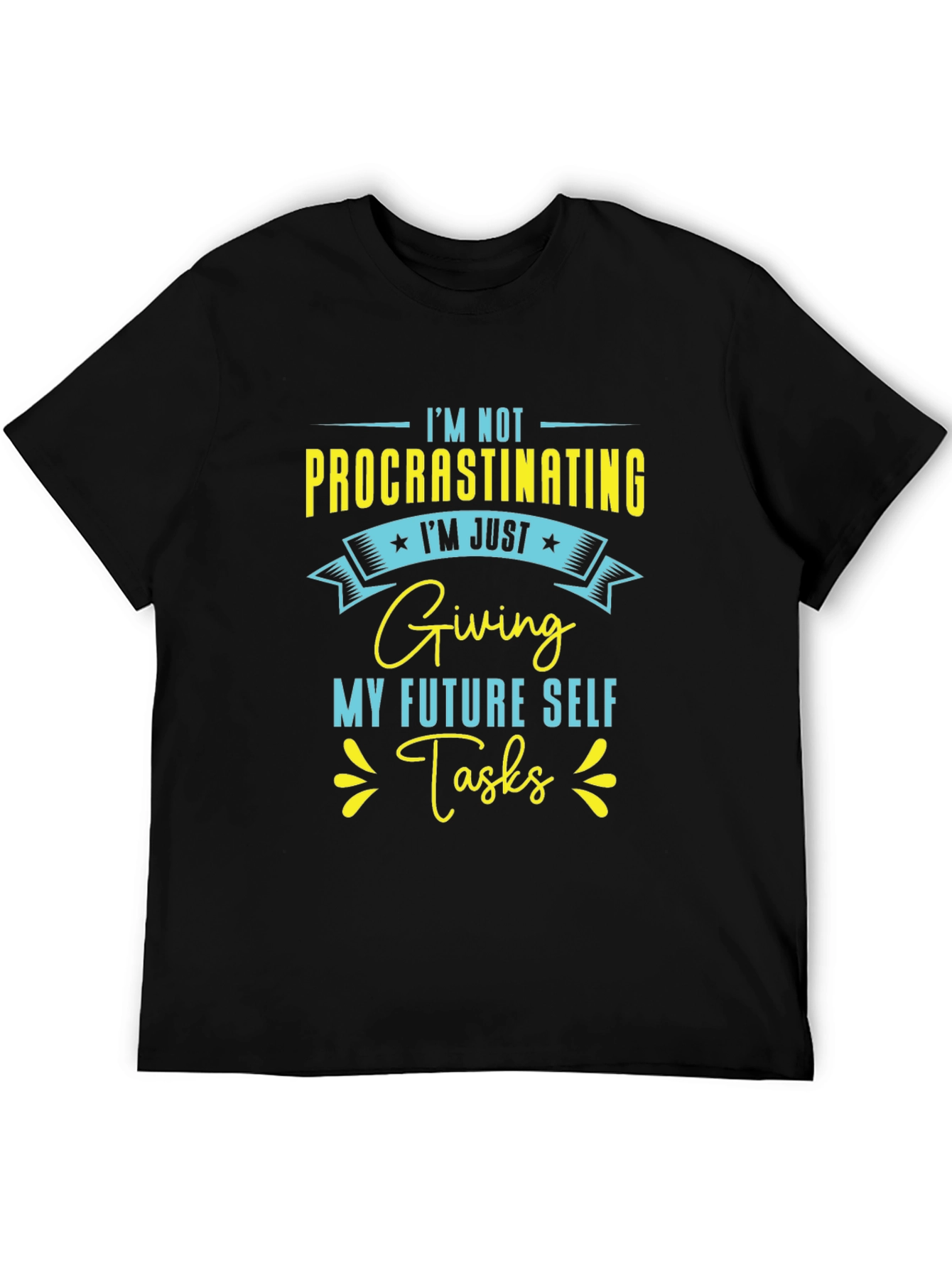 Black Funny "Procrastinating" Graphic T-Shirt view 5
