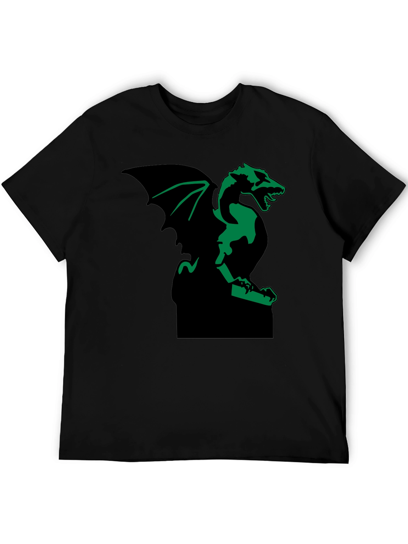 Black Green Gargoyle Graphic Black T-Shirt view 5