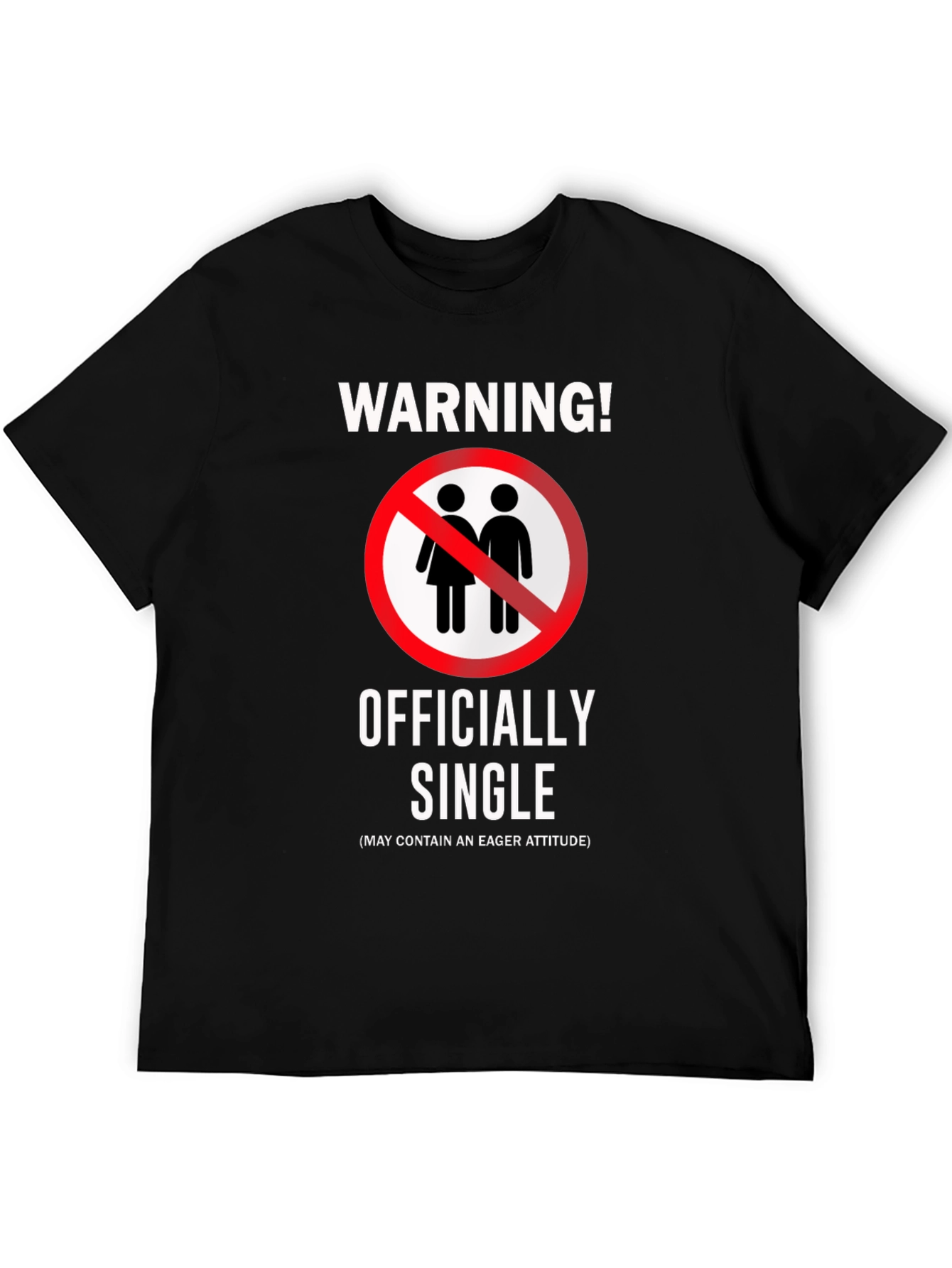 Black Officially Single Funny Novelty Graphic T-Shirt view 5