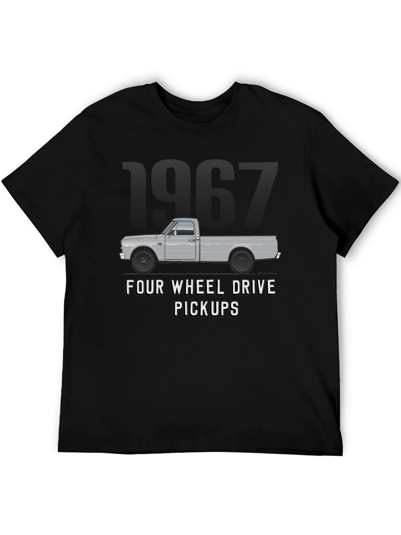 Black 1967 Four Wheel Drive Pickup Truck Graphic Tee view 5