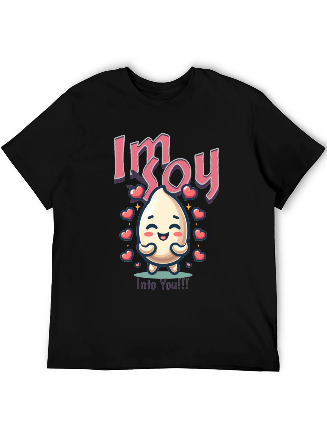 Black I'm Soy Into You T-Shirt - Cute Food Pun view 5