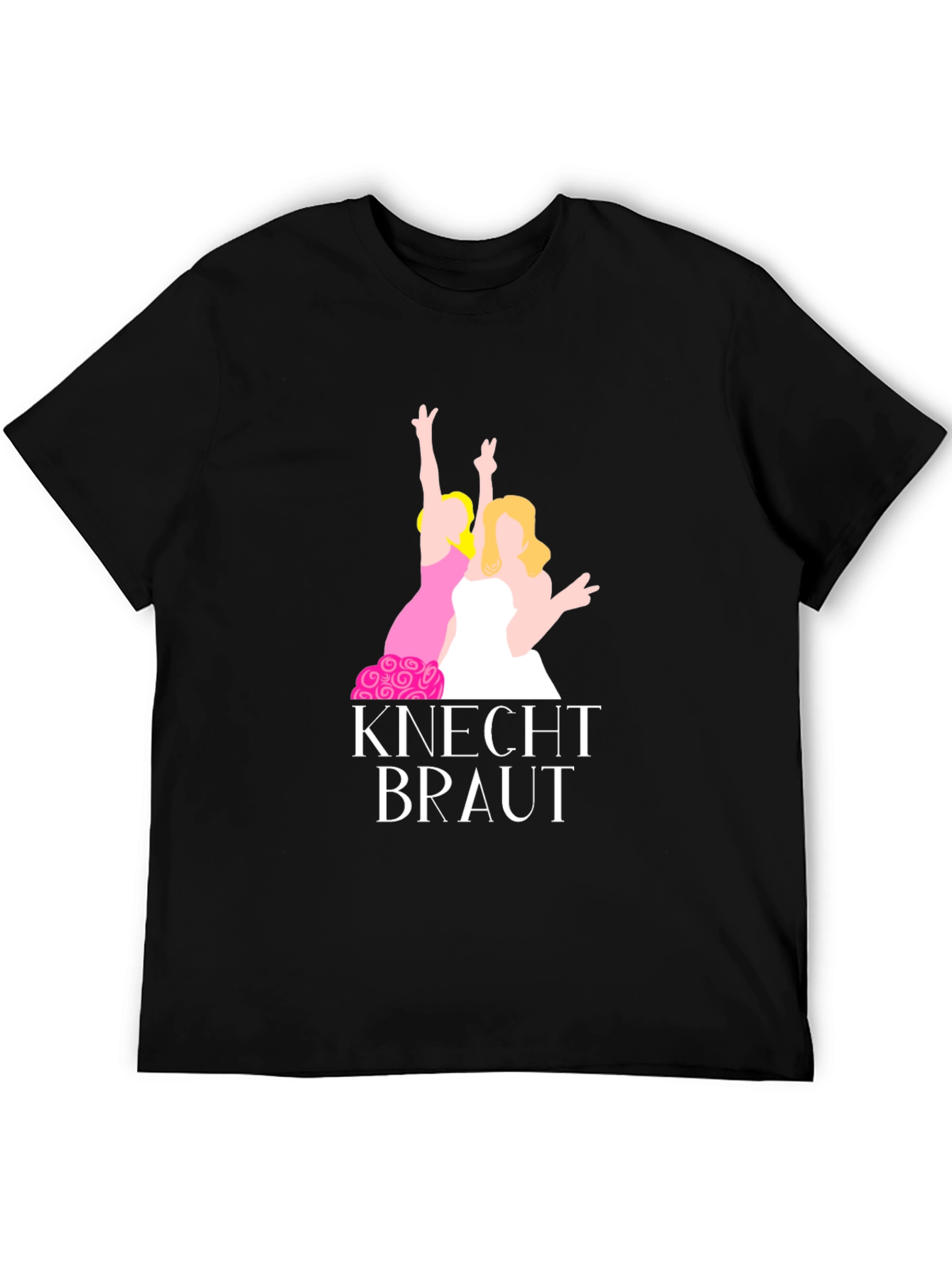Black Knecht Braut Party T-Shirt, Stag Hen Do Top view 5