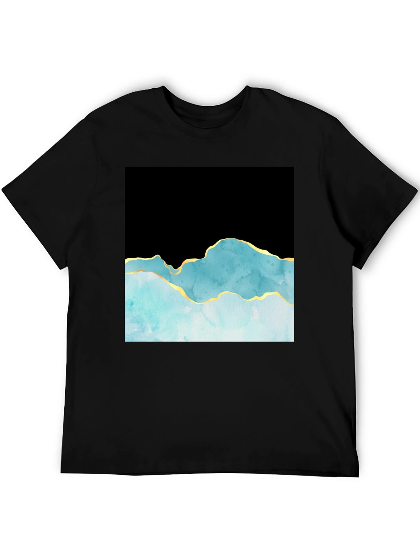 Black Abstract Mountain T-Shirt - Black view 5