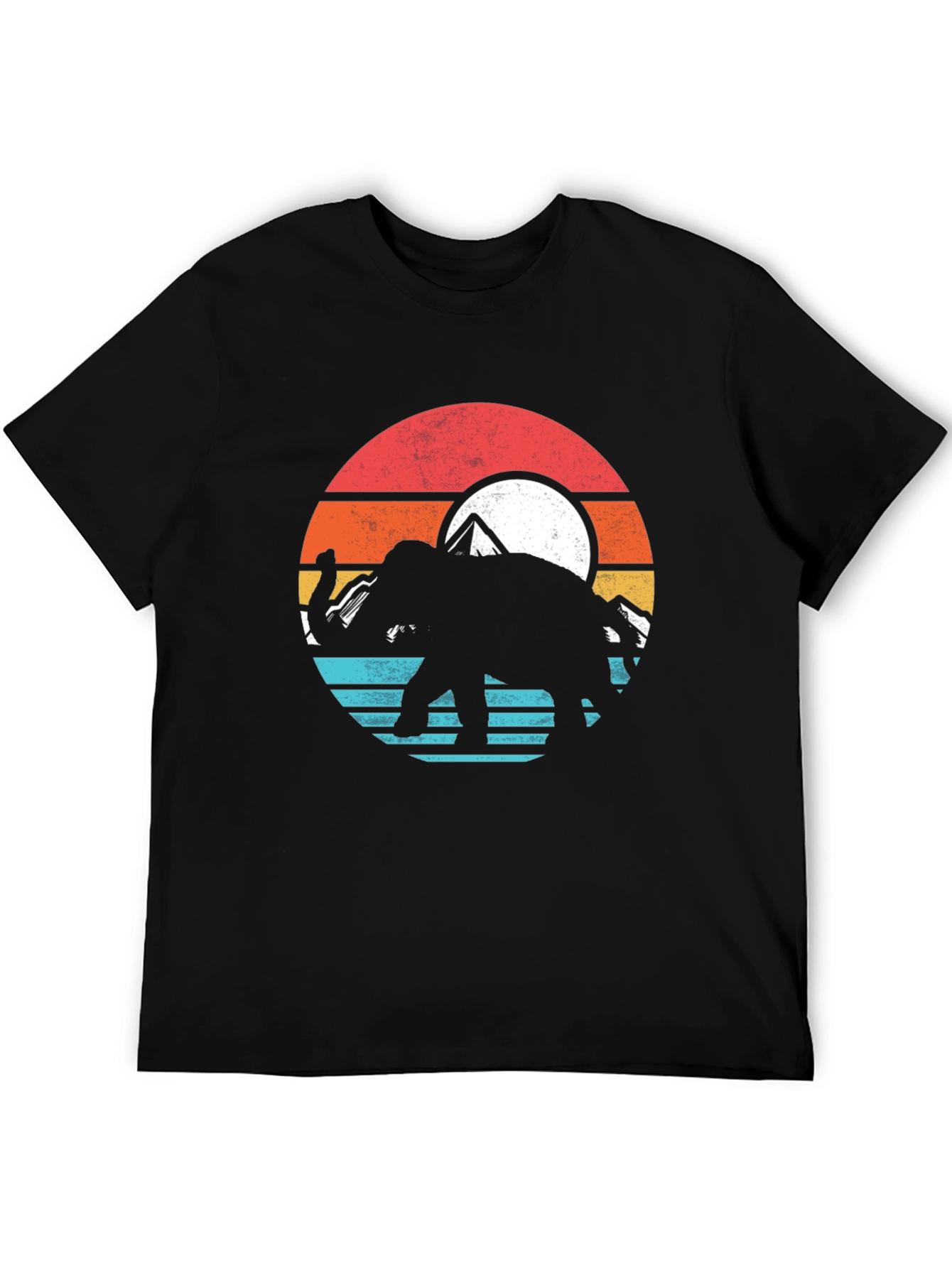 Black Elephant Sunset Graphic Tee - Nature T-Shirt view 5