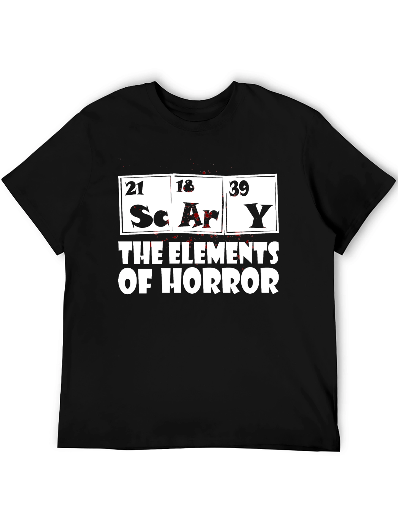 Black Scary Elements of Horror Graphic T-Shirt view 5