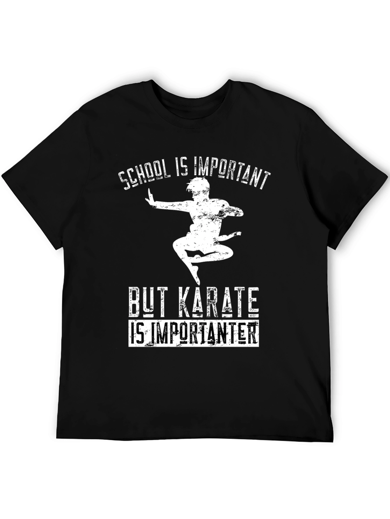 Black Karate Is Importanter T-Shirt - School Humor Tee view 5