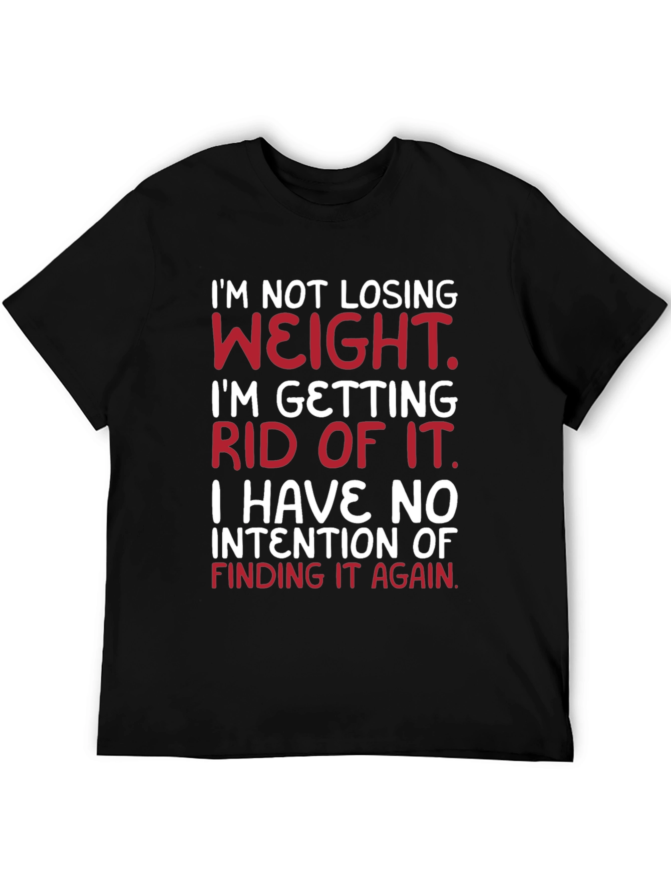 Black Humorous Weight Loss Goal T-Shirt view 5