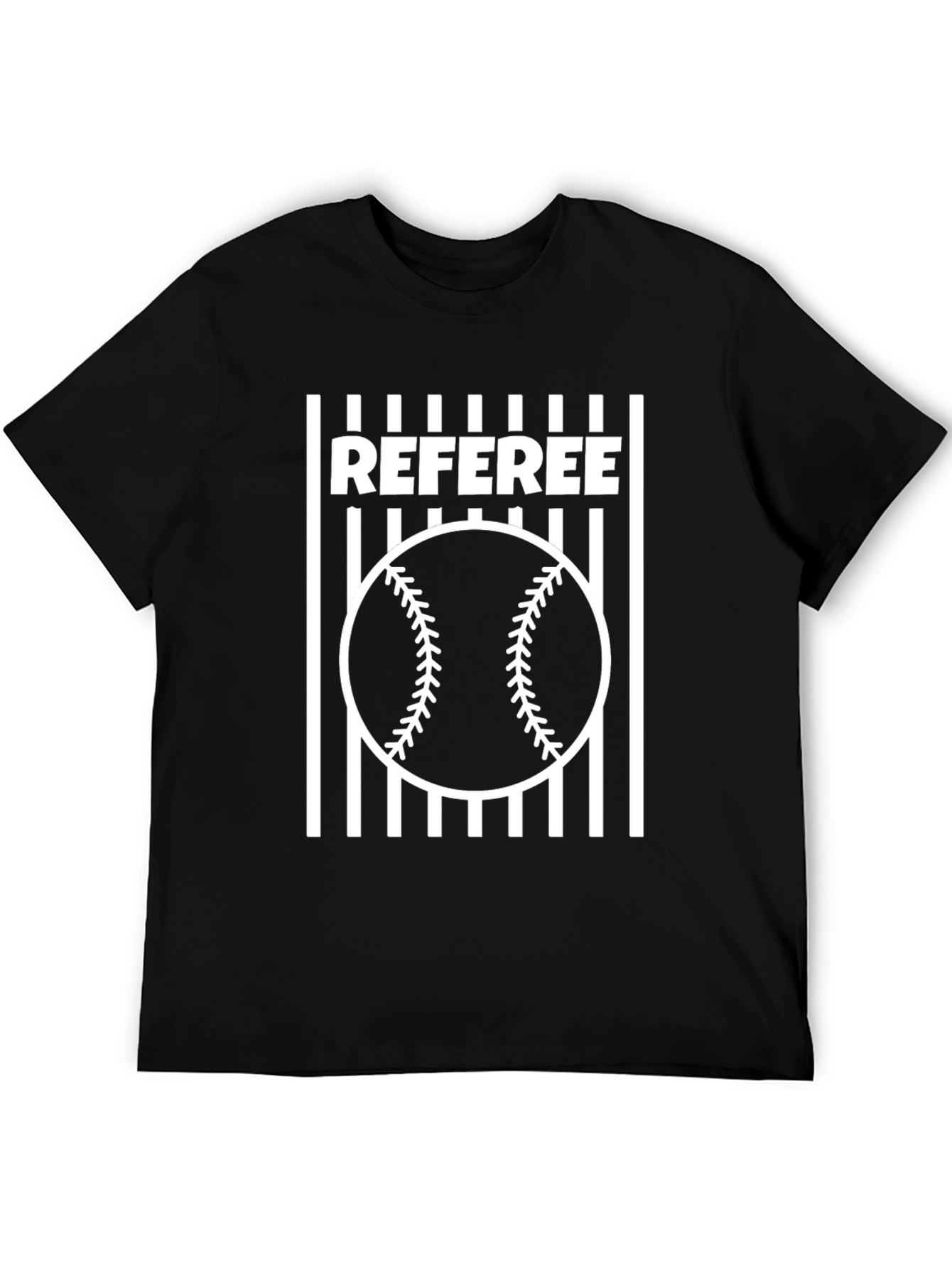 Black Referee Baseball T-Shirt - Umpire Design view 5