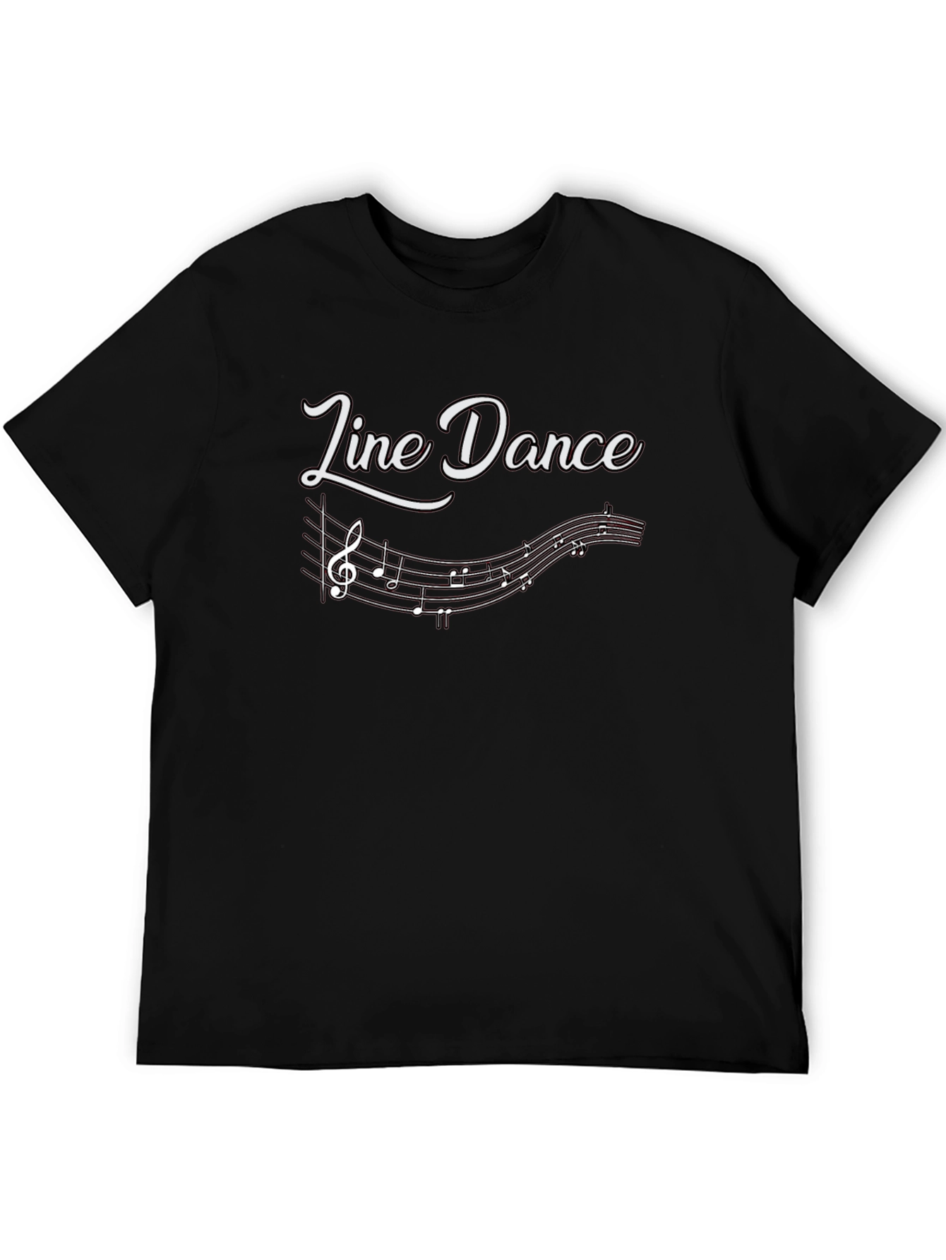 Black Line Dance T-Shirt - Music Note Design view 5