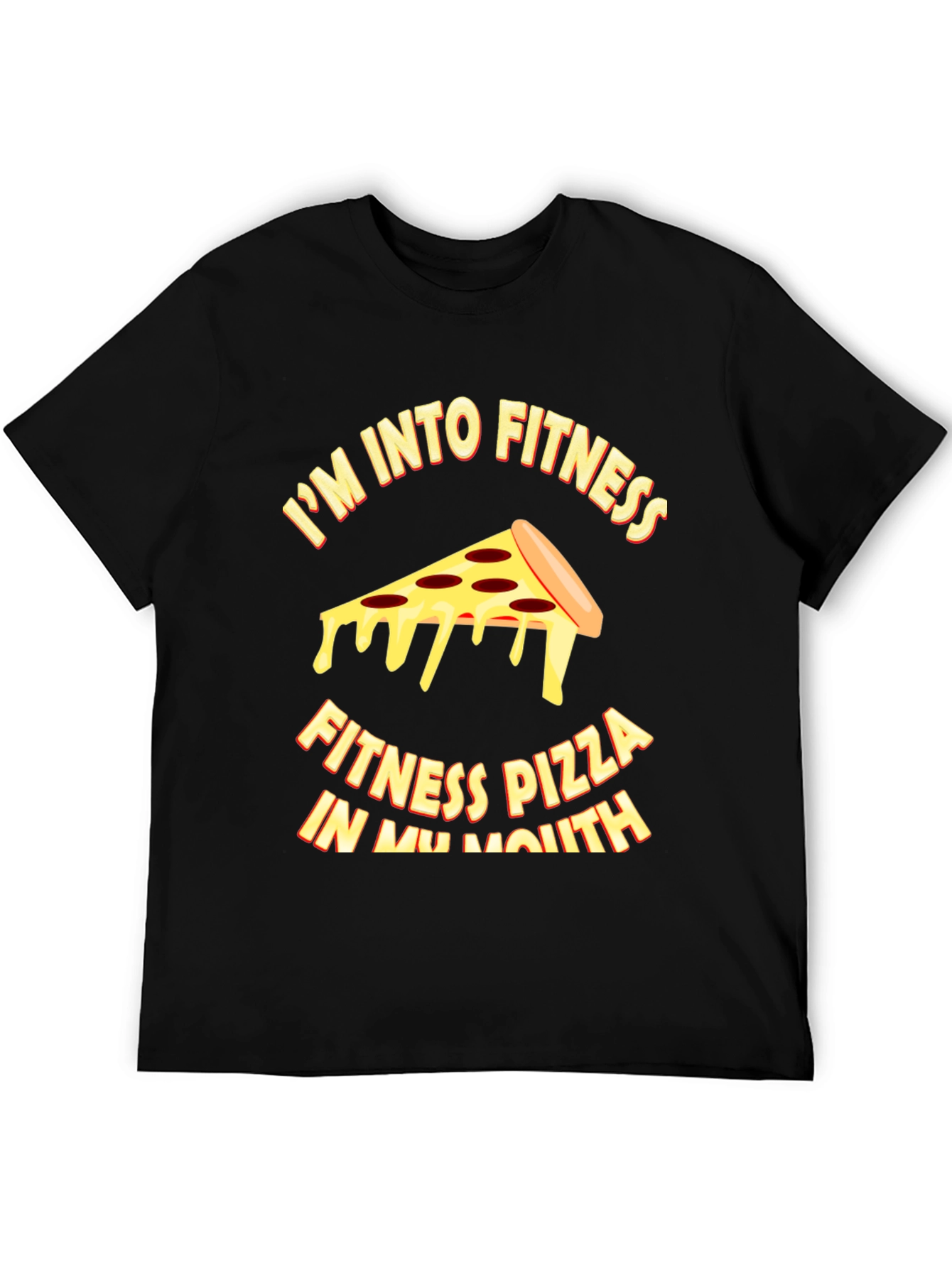 Black Pizza Fitness T-Shirt - Funny Workout Tee view 5