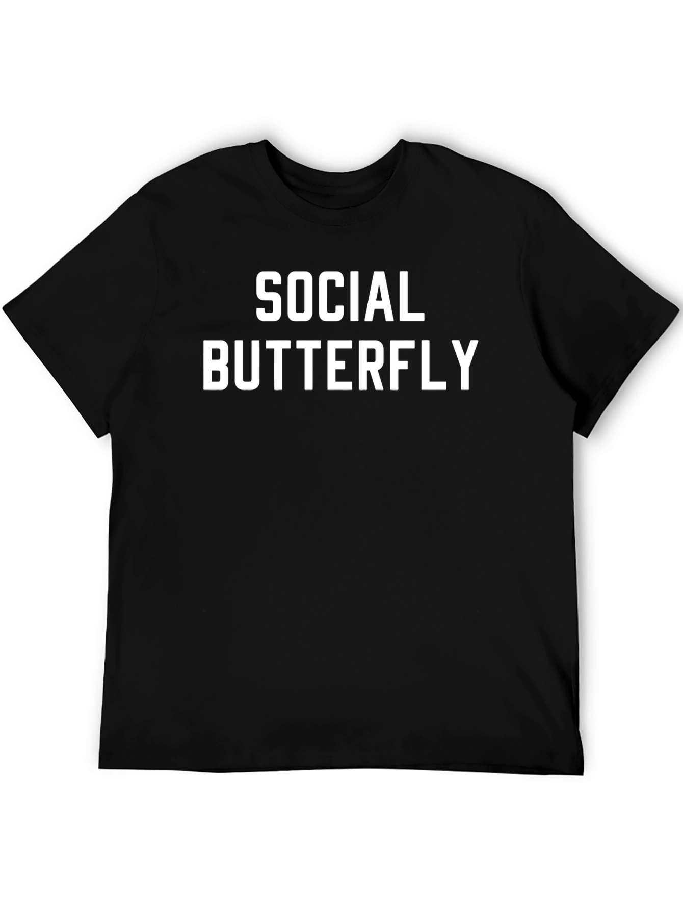 Black Social Butterfly Black T-Shirt - Casual Style view 5