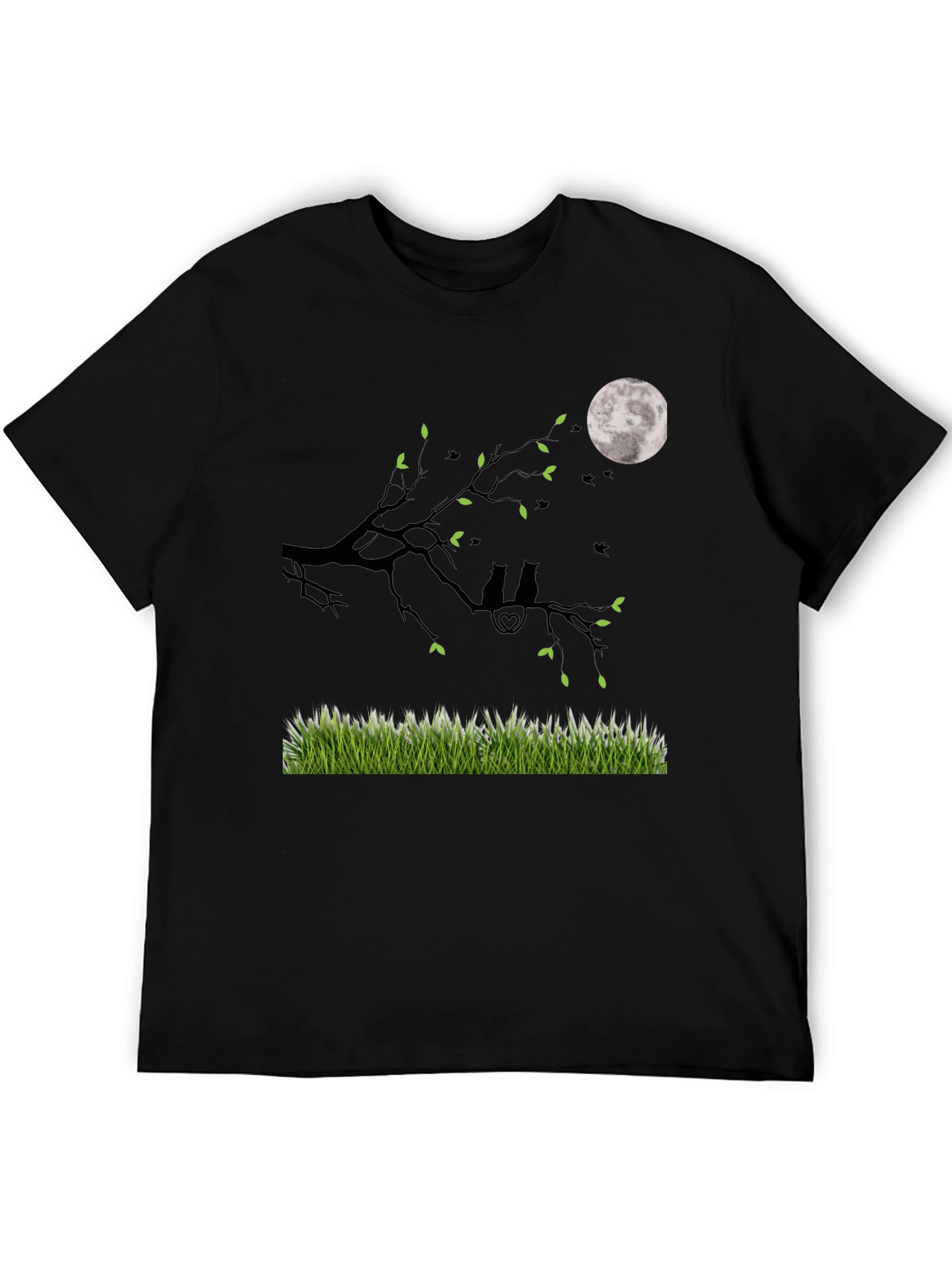 Black Moonlight Cats T-Shirt view 5