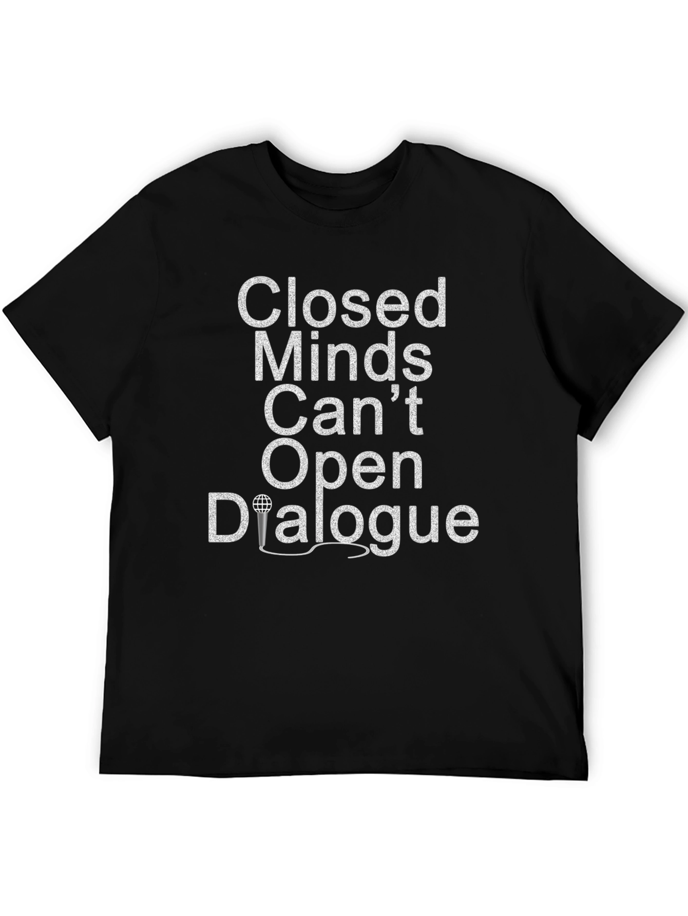 Black Closed Minds Open Dialogue T-Shirt view 5