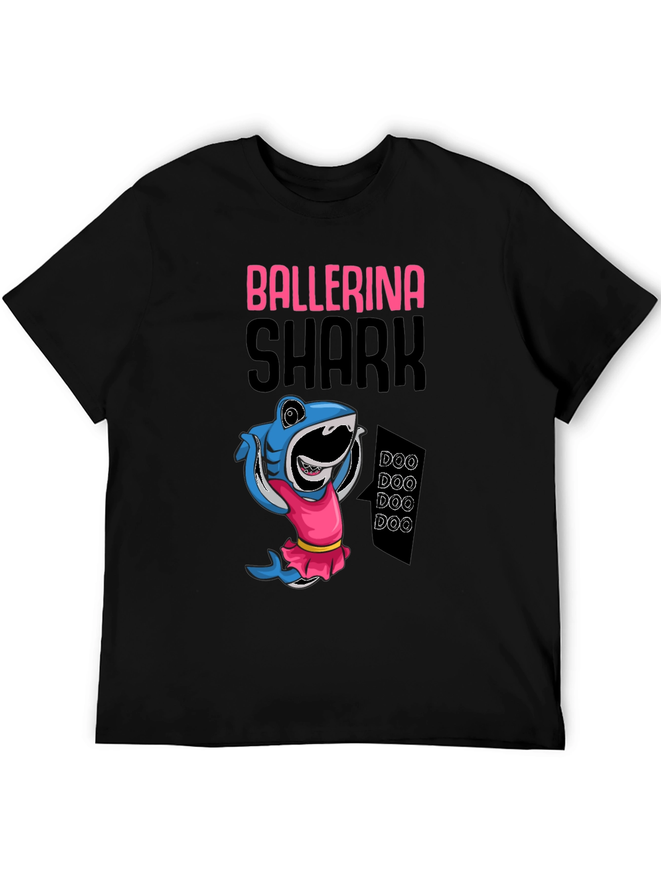Black Ballerina Shark Black T-Shirt view 5