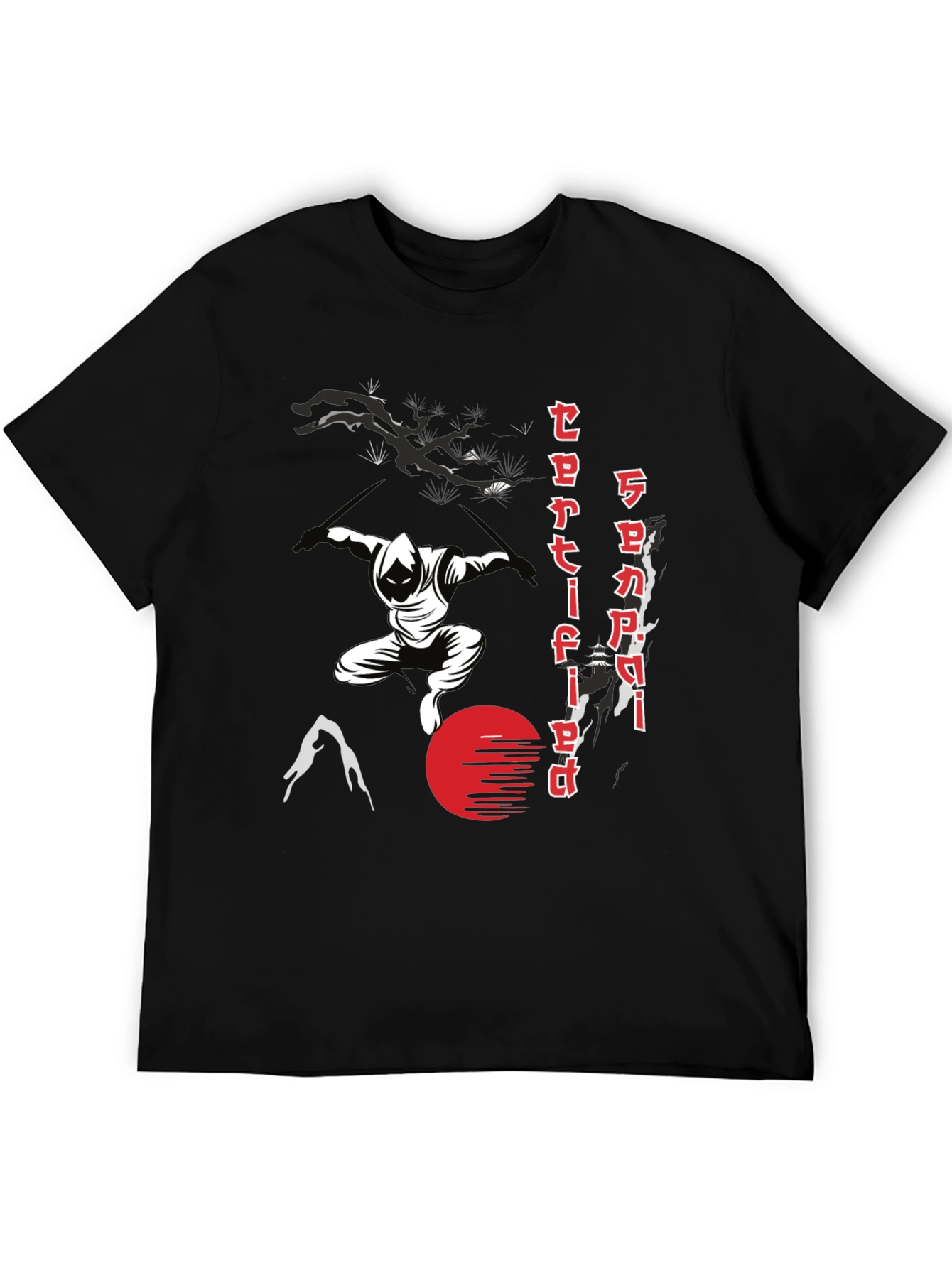 Black Samurai Certified Ninja Graphic T-Shirt view 5