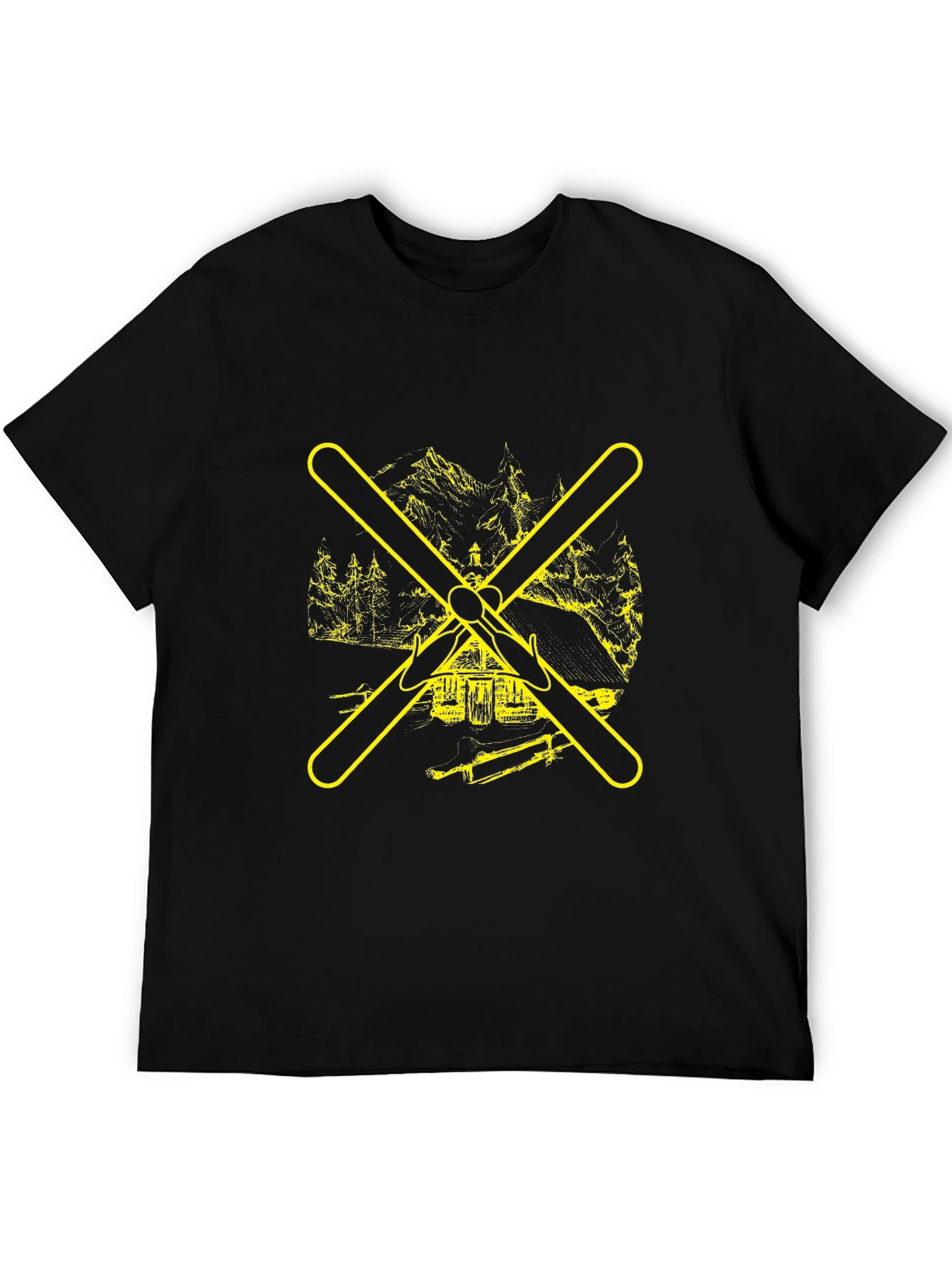 Black Ski Lodge Graphic Tee view 5