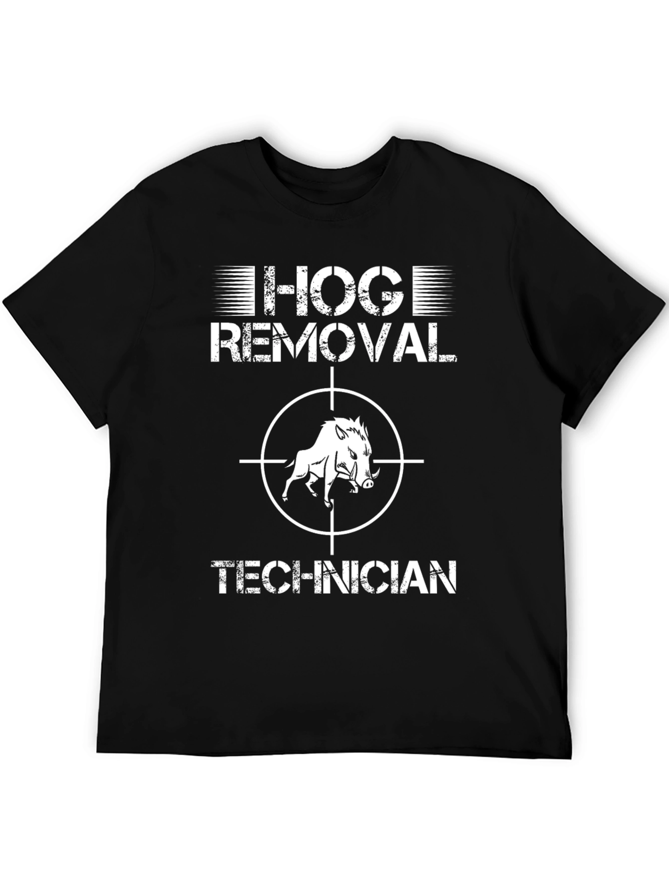 Black Hog Removal Technician Graphic T-Shirt view 5