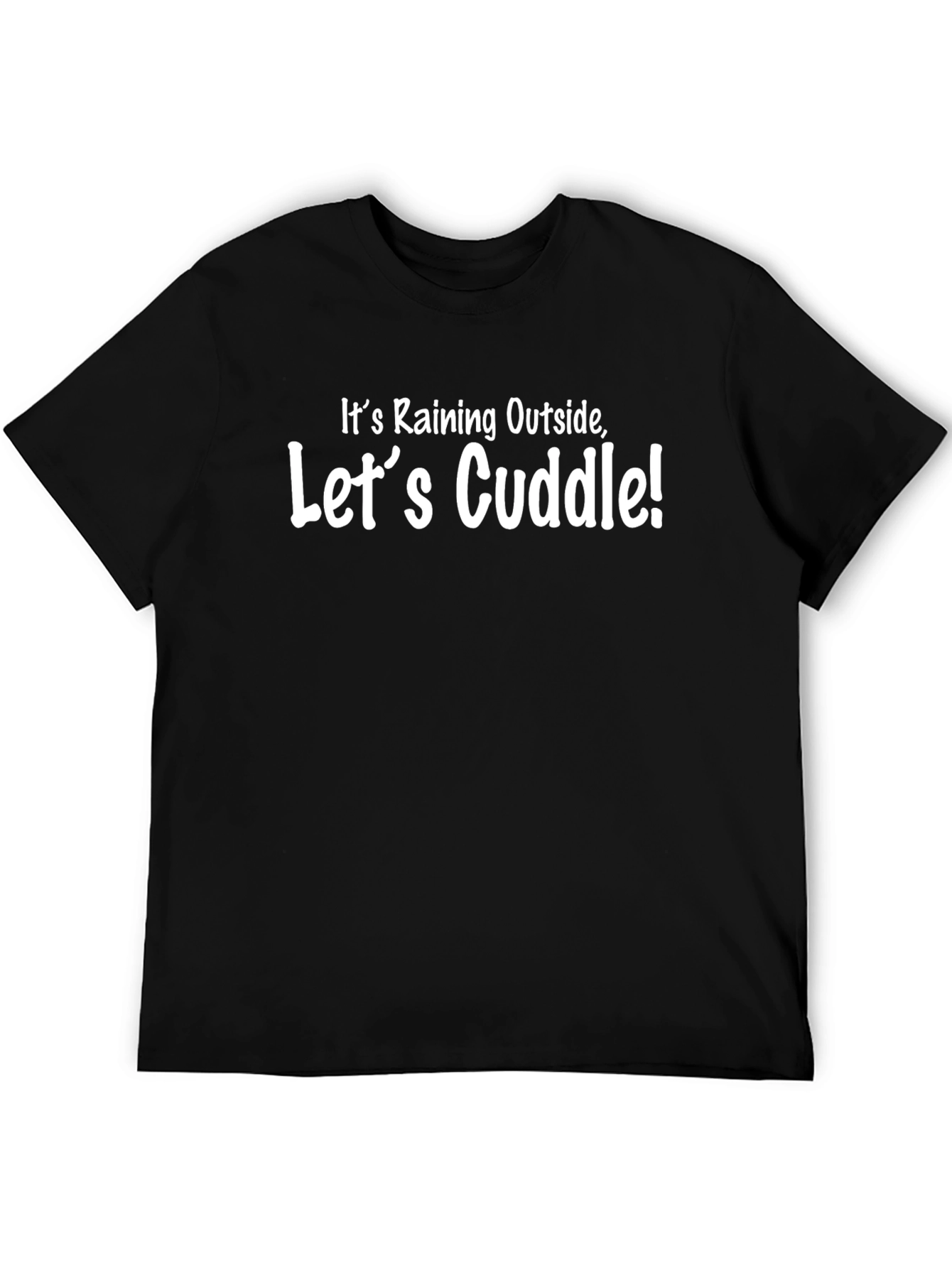 Black Rainy Day Cuddle Black T-Shirt view 5