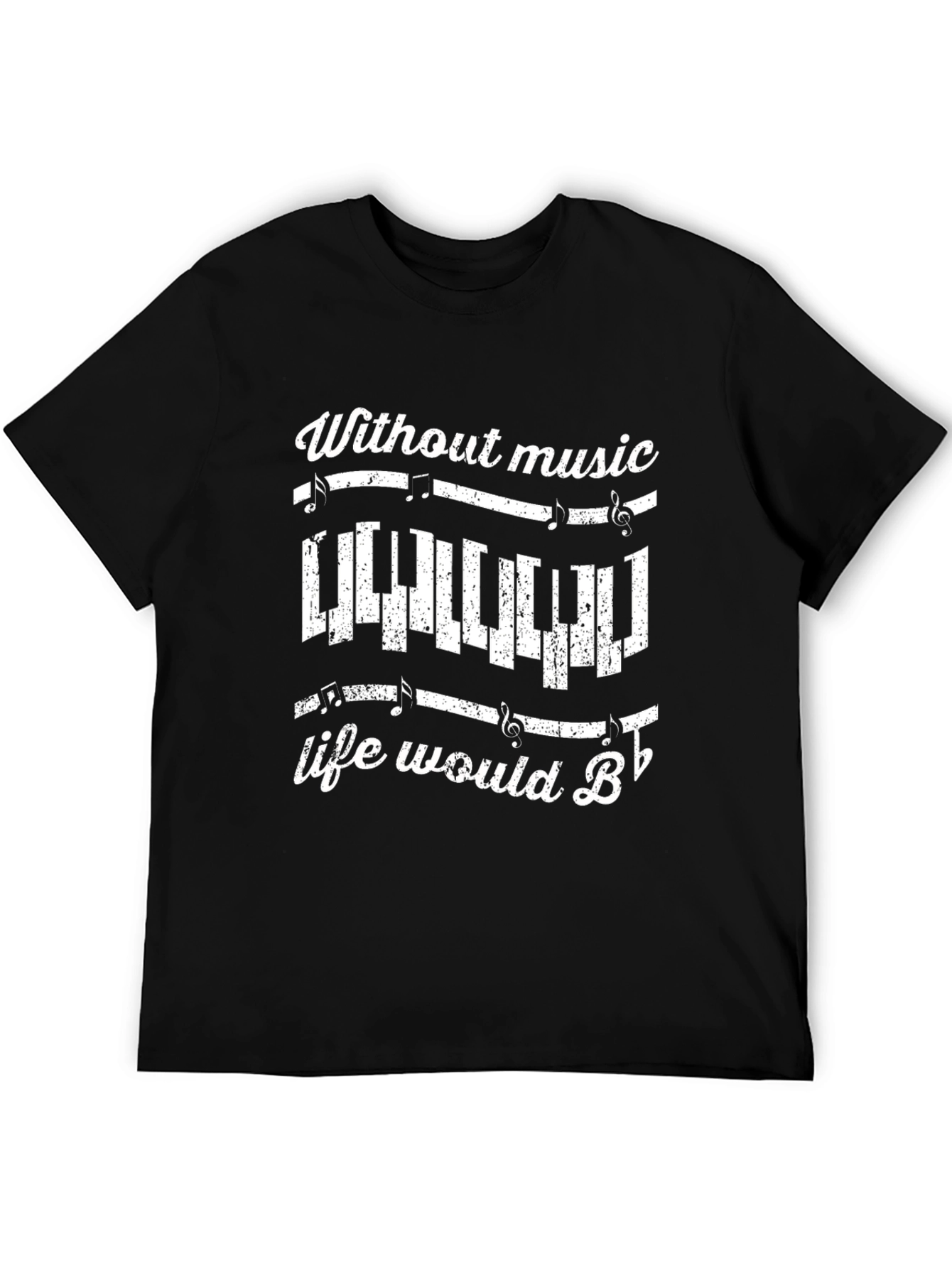 Black Music Lover Tee: Without Music Life Would B♭ view 5